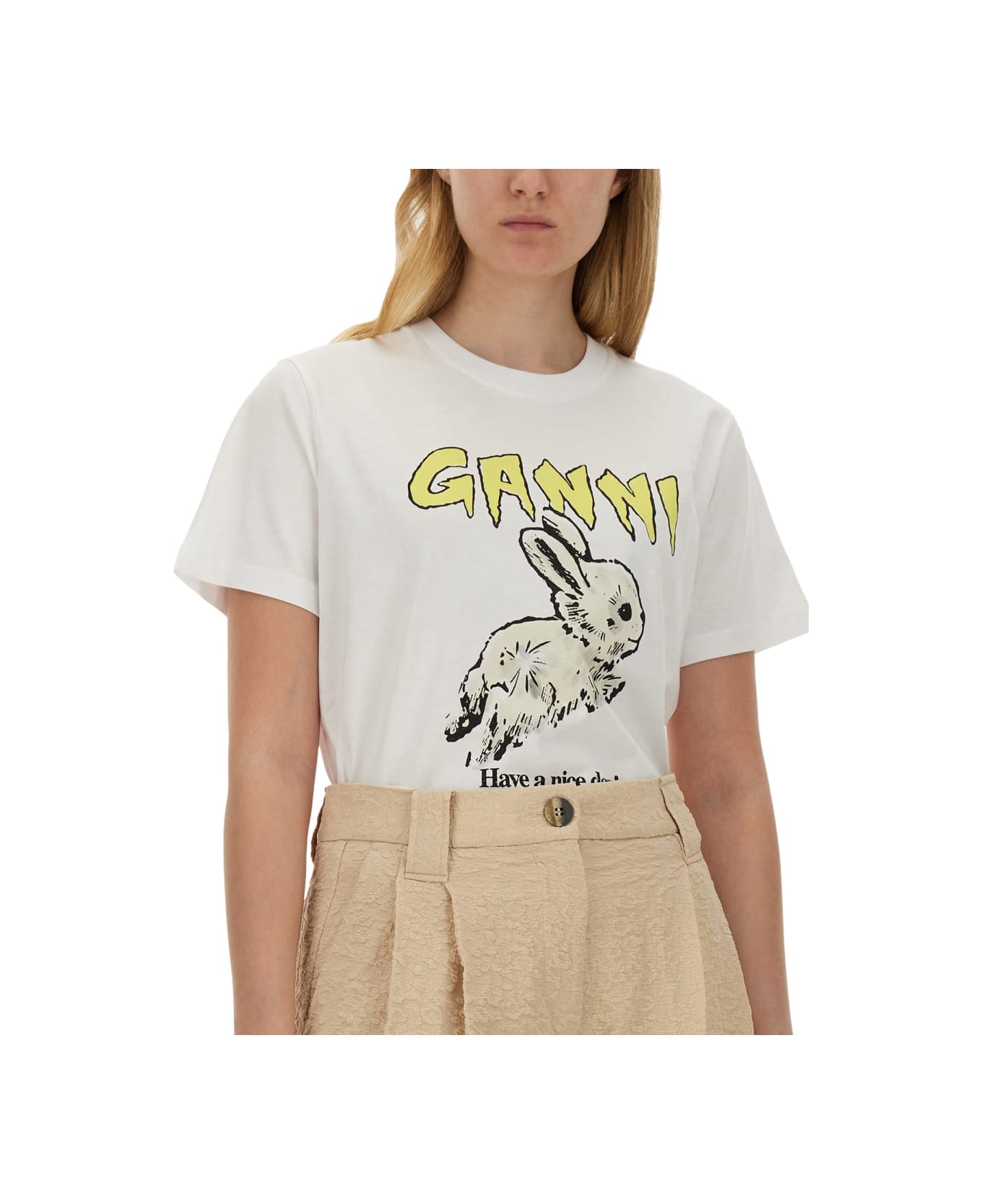 Ganni "bunny" T-shirt - WHITE
