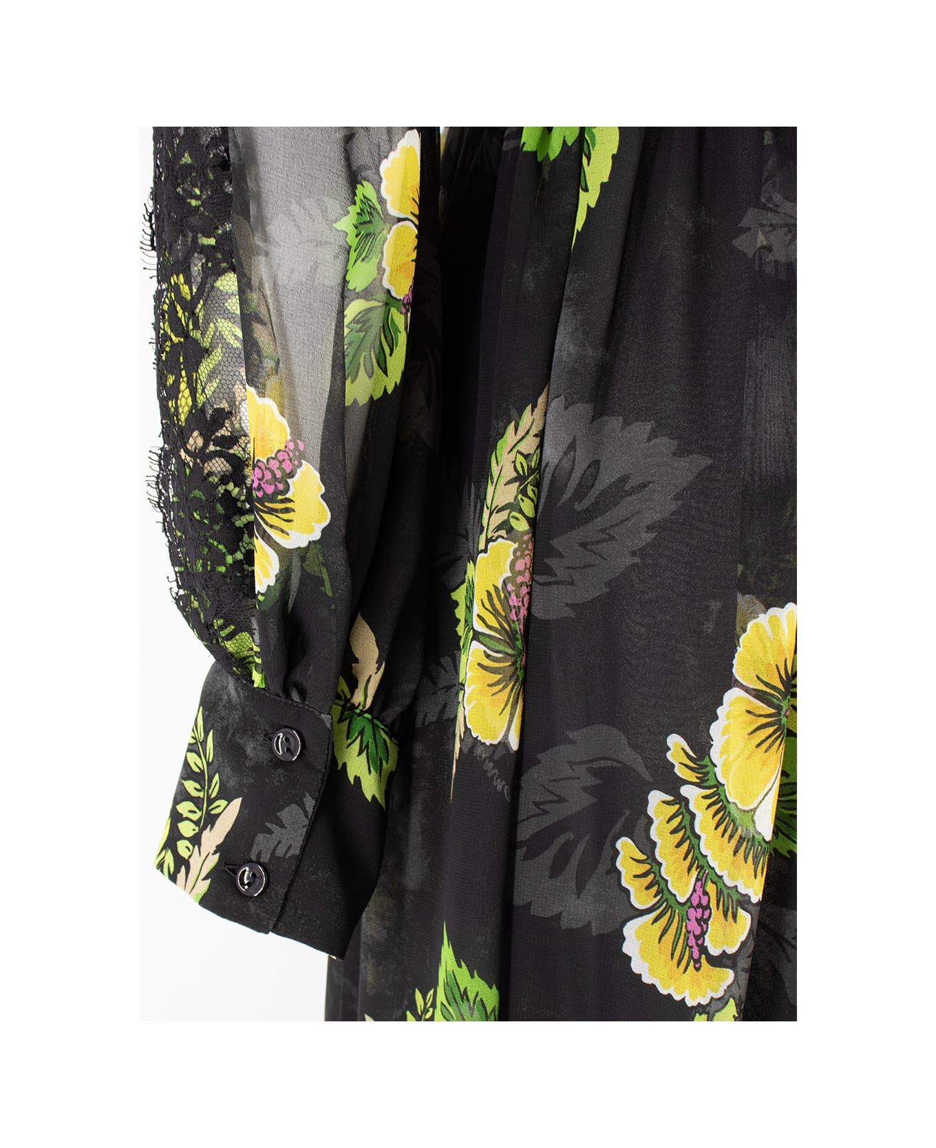 Ermanno Firenze Dress - BLACK/YELOW/GREEN ワンピース＆ドレス