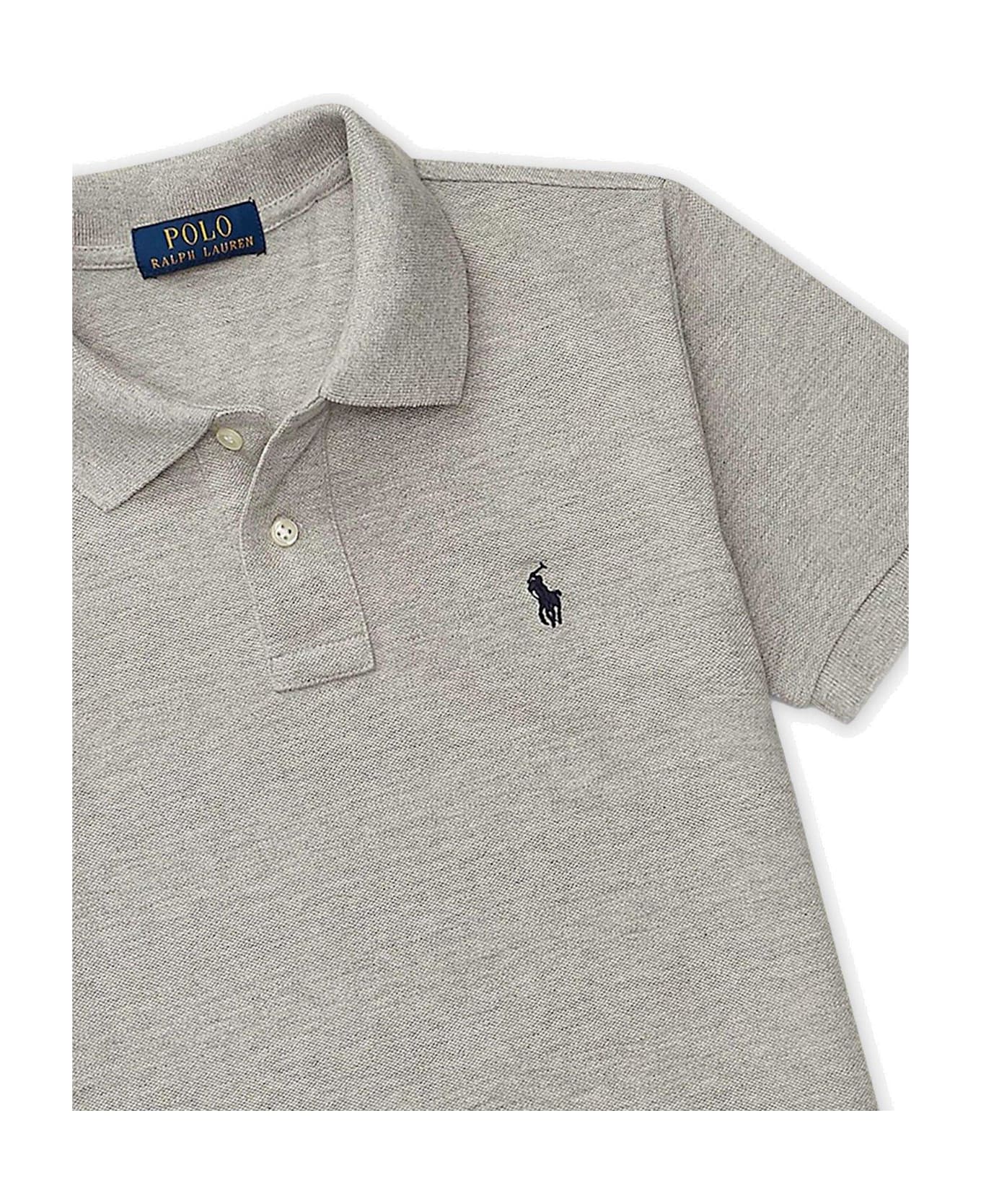 Polo Ralph Lauren Logo Embroidered Short-sleeved Polo Shirt - Grey