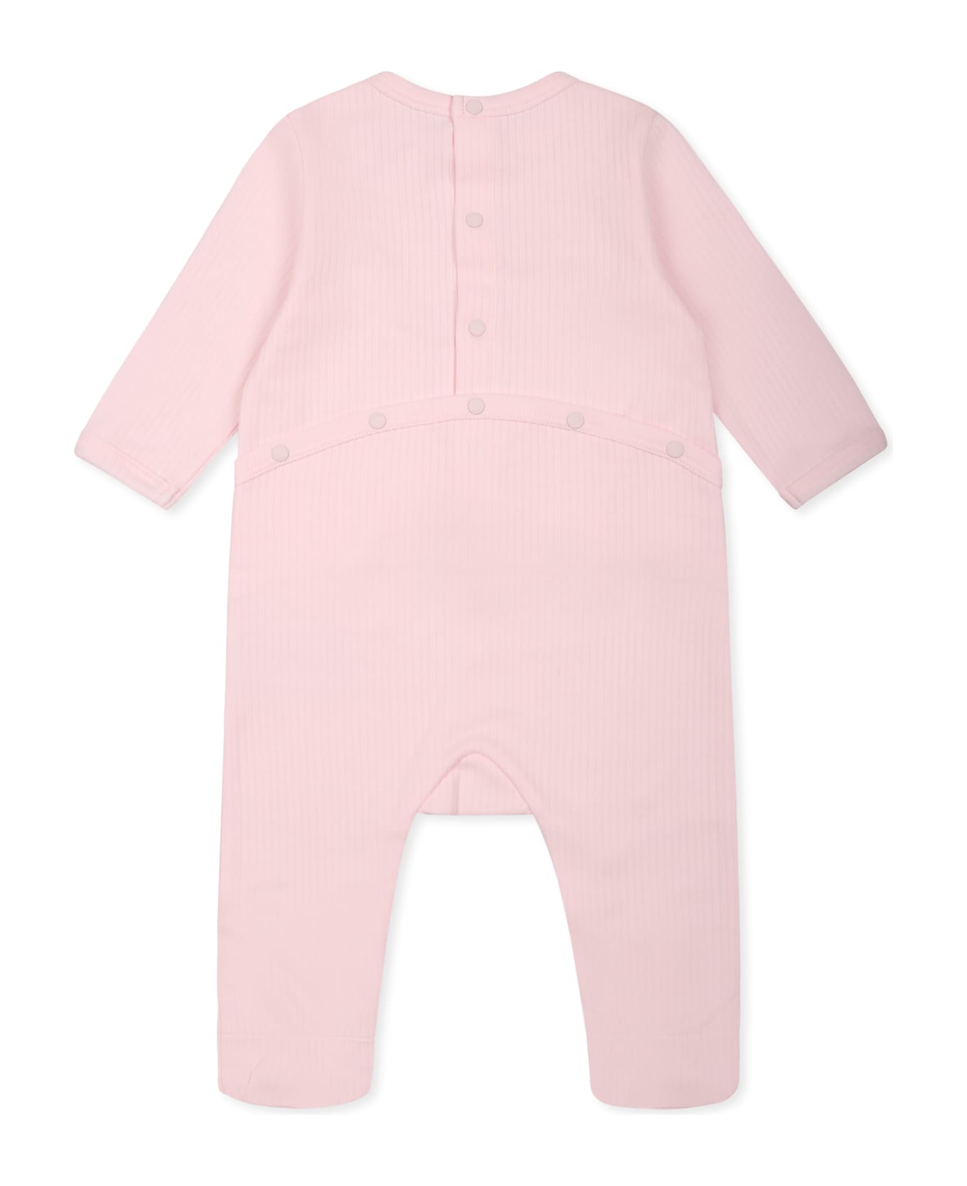 Givenchy Pink Romper Set For Baby Girl With Logo - Pink