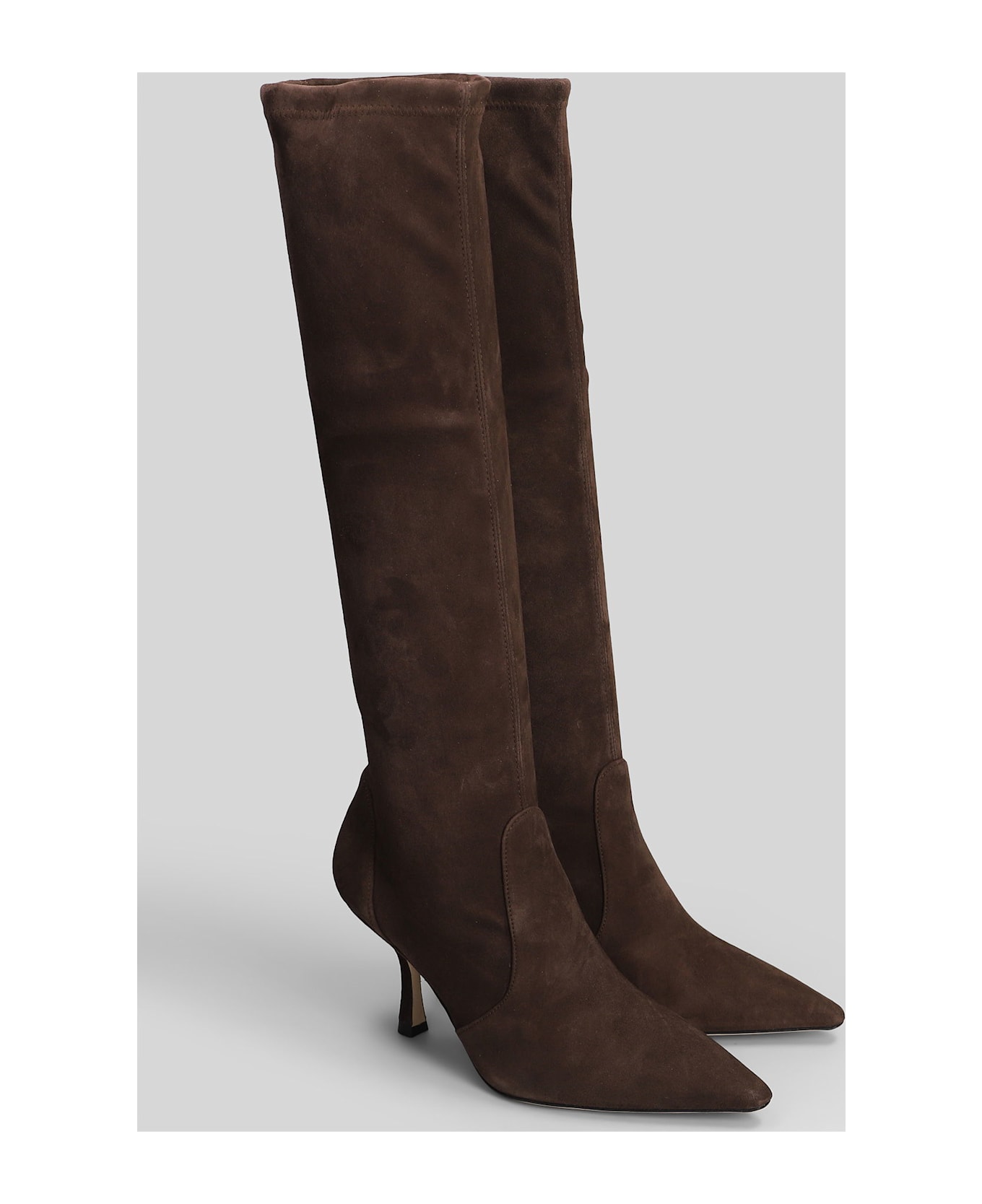 Stuart Weitzman Naomi 75 High Heels Boots In Brown Suede - brown