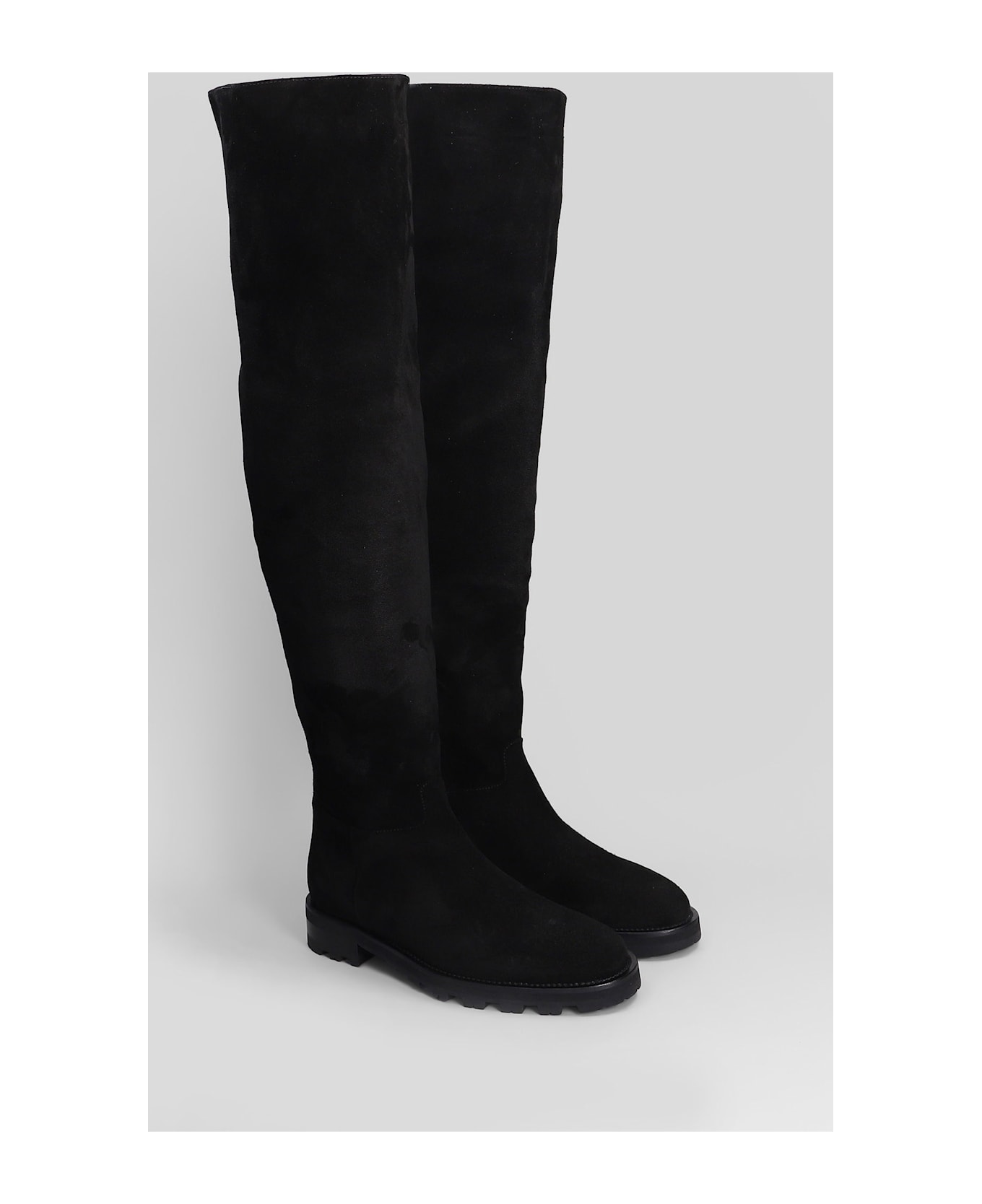 Roberto Festa Luz Low Heels Boots In Black Suede - black