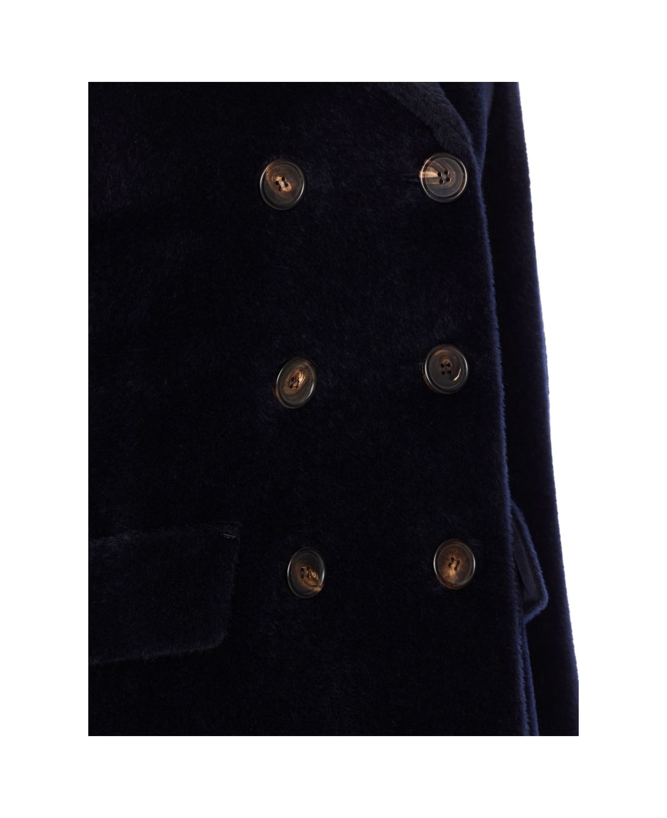 
S Max Mara Double-breasted Faux Fur Jacket - Blue