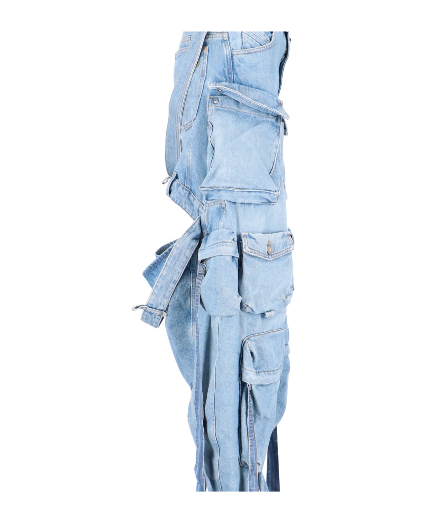 The Attico Cargo Pants Cut Out - blue
