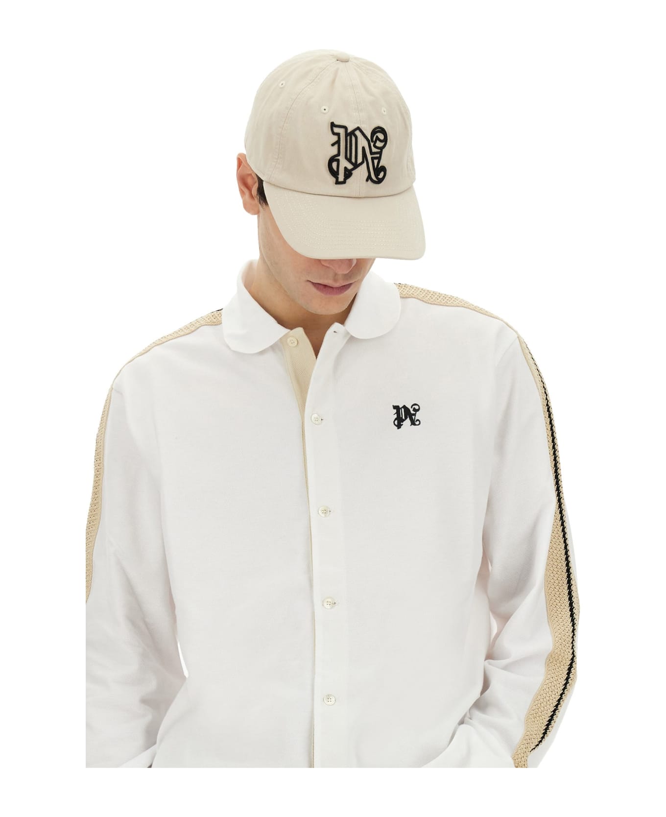 Palm Angels Polo Shirt With Monogram - BIANCO