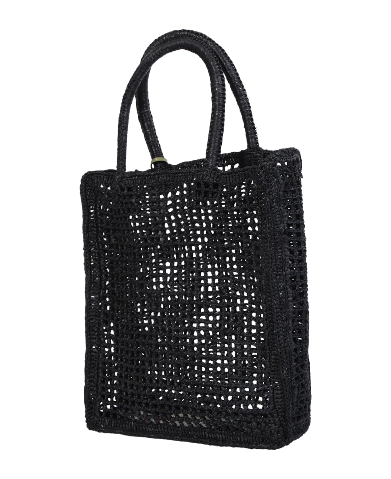 Manebi Woven Raffia Black Bag By Manebi - Black