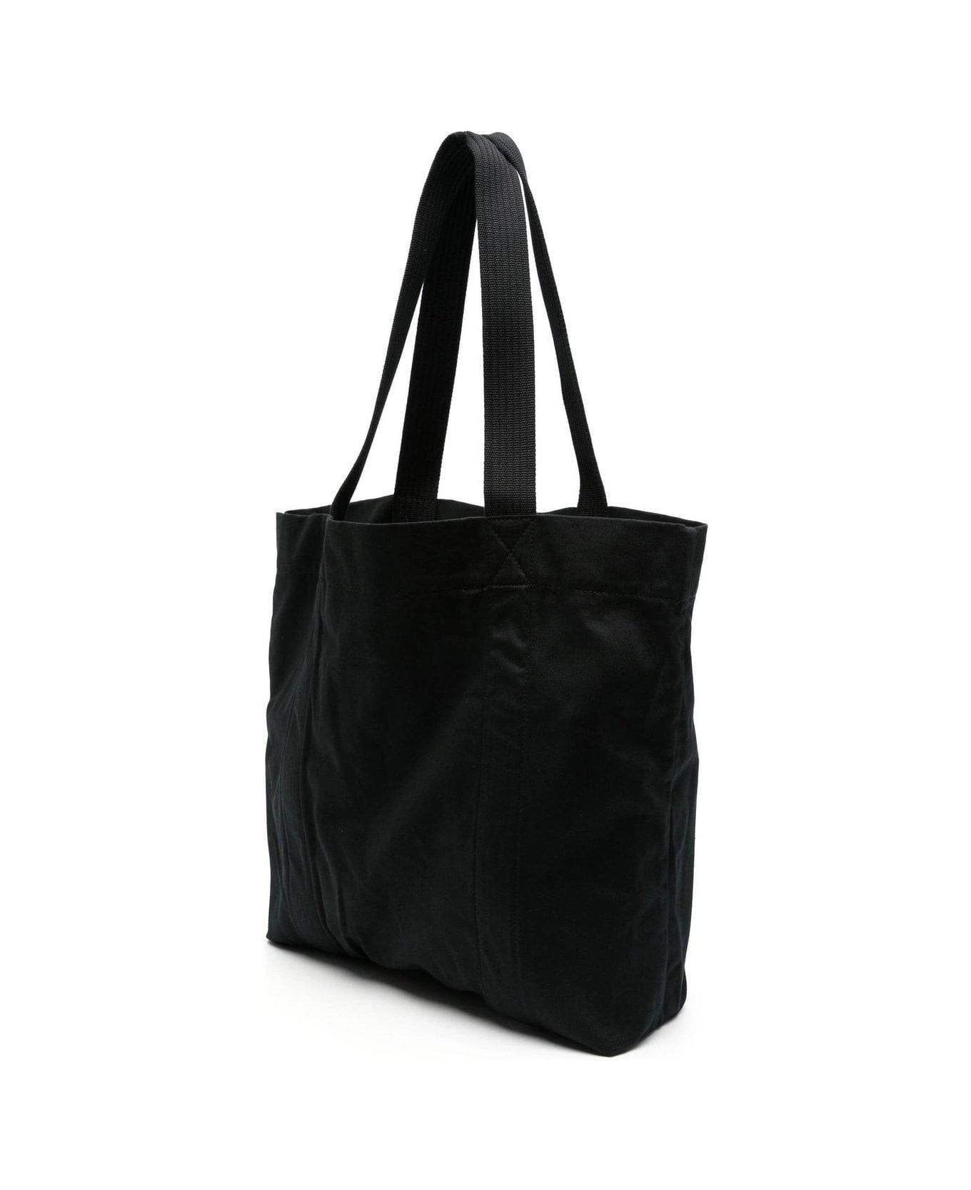 Y-3 Logo Printed Top Handle Bag - Black