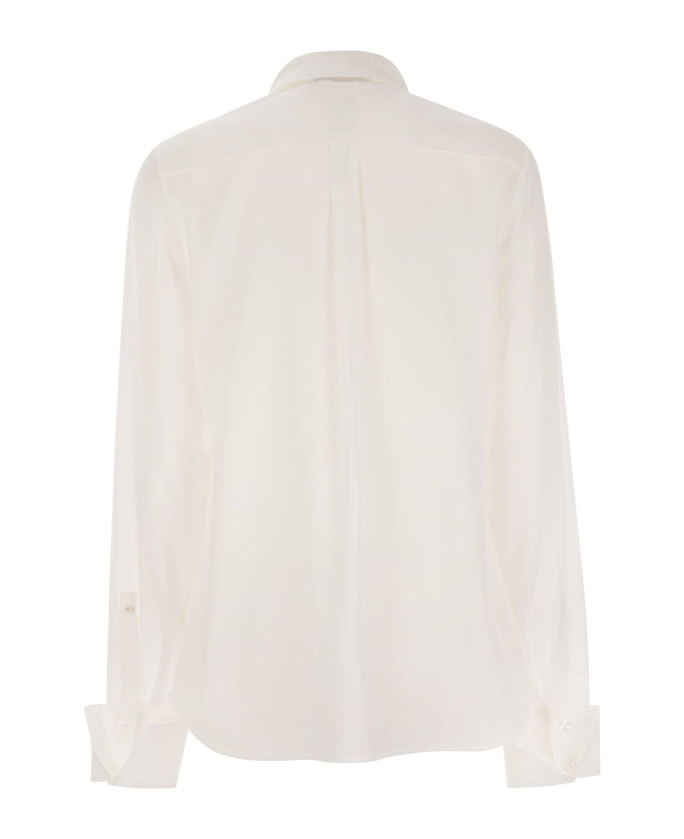 SportMax Gemona Long-sleeved Crepe Shirt - White