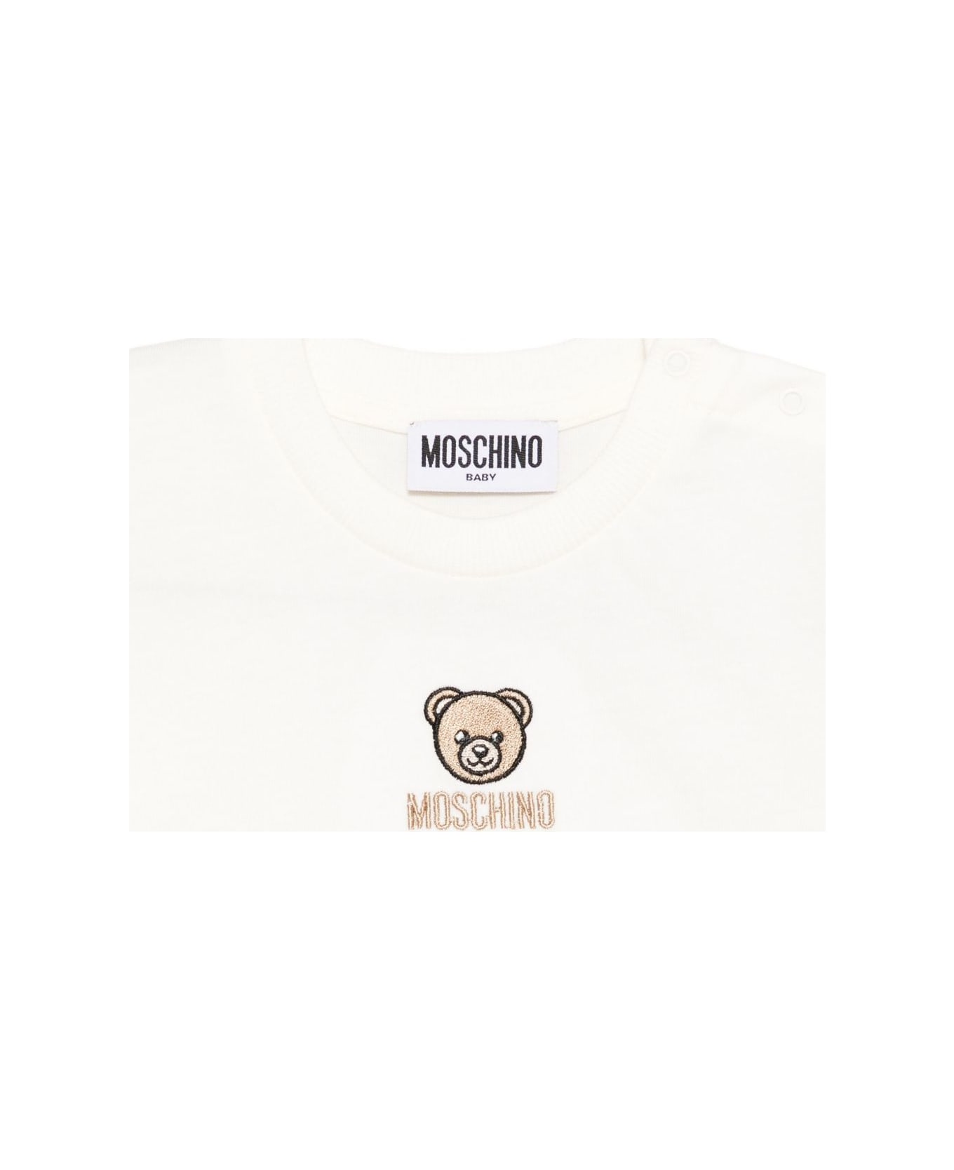 Moschino Kids T-shirt With Teddy Bear Embroidery - White