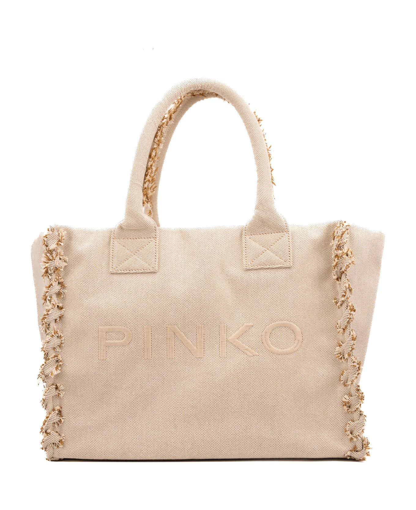 Pinko Canvas Beach Shopper - Sabbia/ecru-antique gold