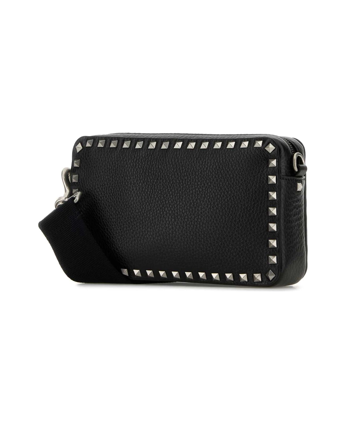 Valentino Garavani Black Leather Rockstud Crossbody Bag - Black