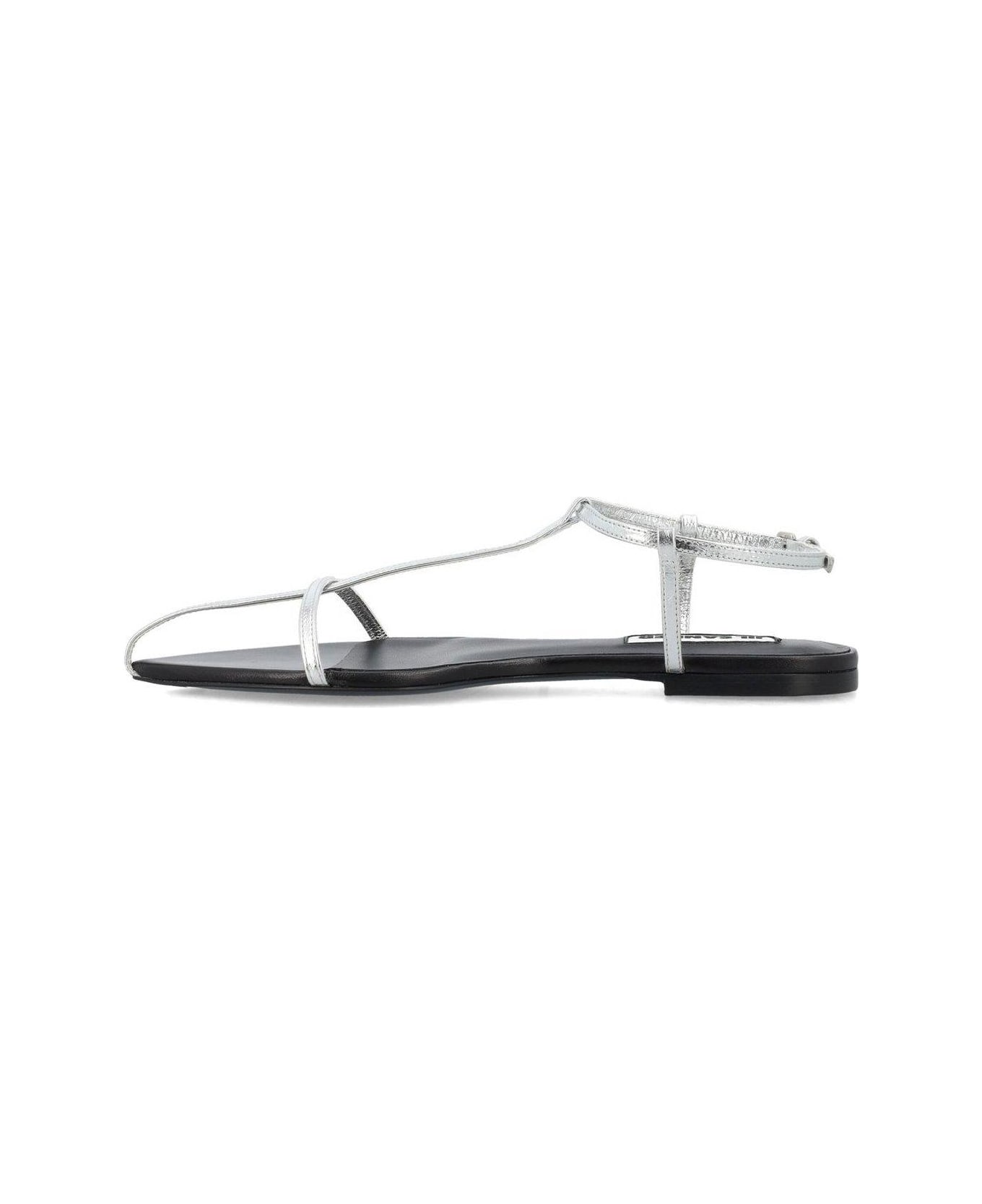 Jil Sander Pointed-toe Caged Sandals - Silver