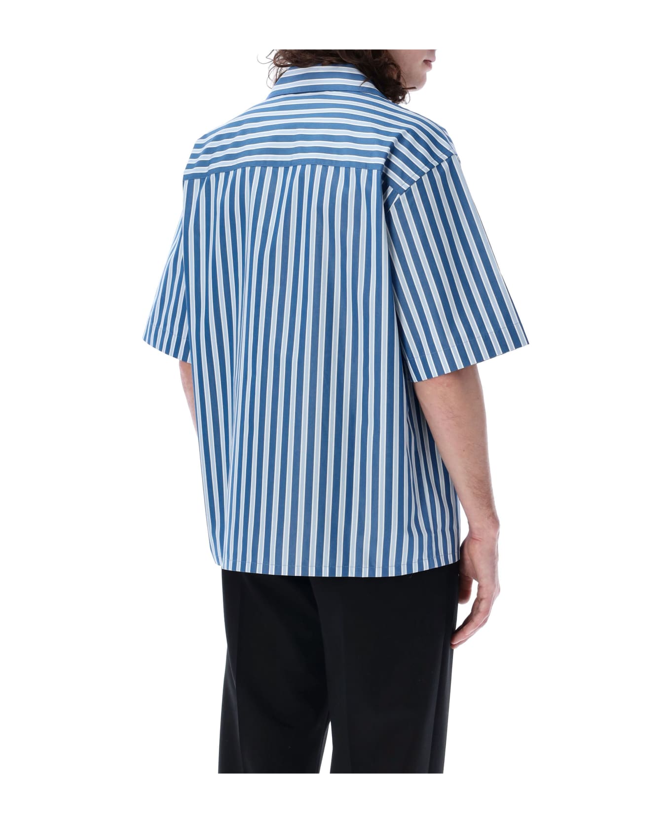 Marni Striped Poplin Bowling Shirt - Opal シャツ