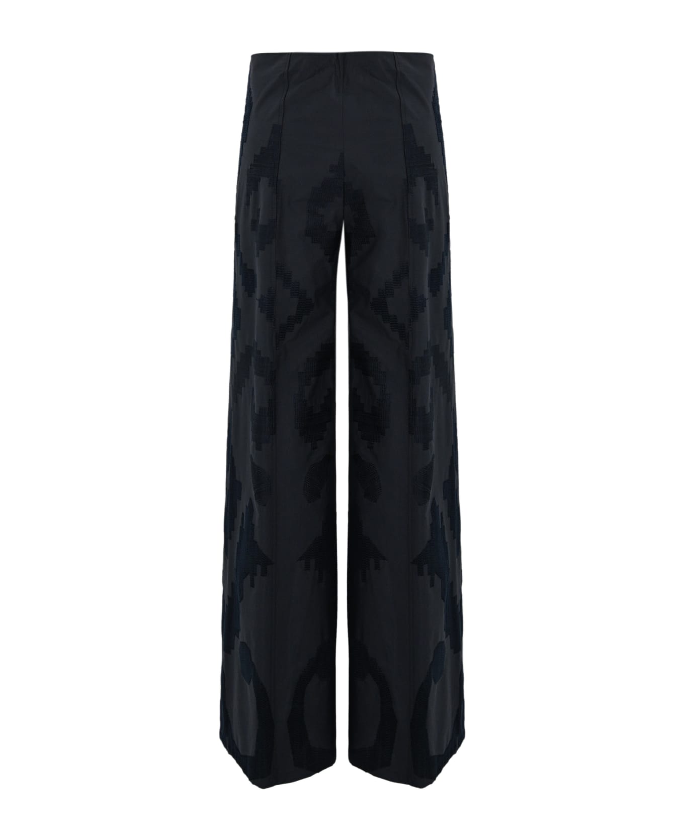 Liviana Conti Palazzo Trousers With Embroidery - Notte
