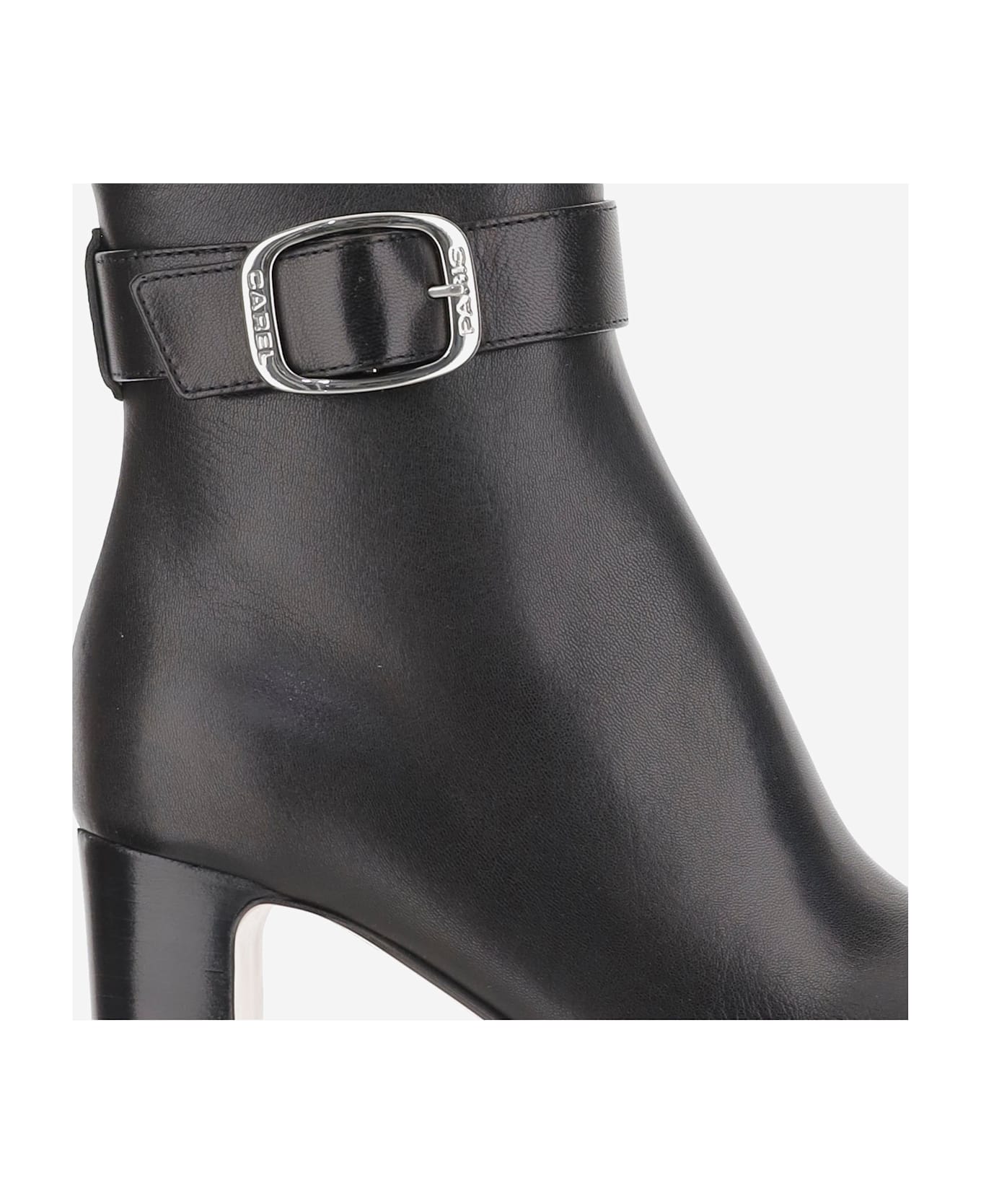 Carel Thelma Leather Ankle Boots - Black