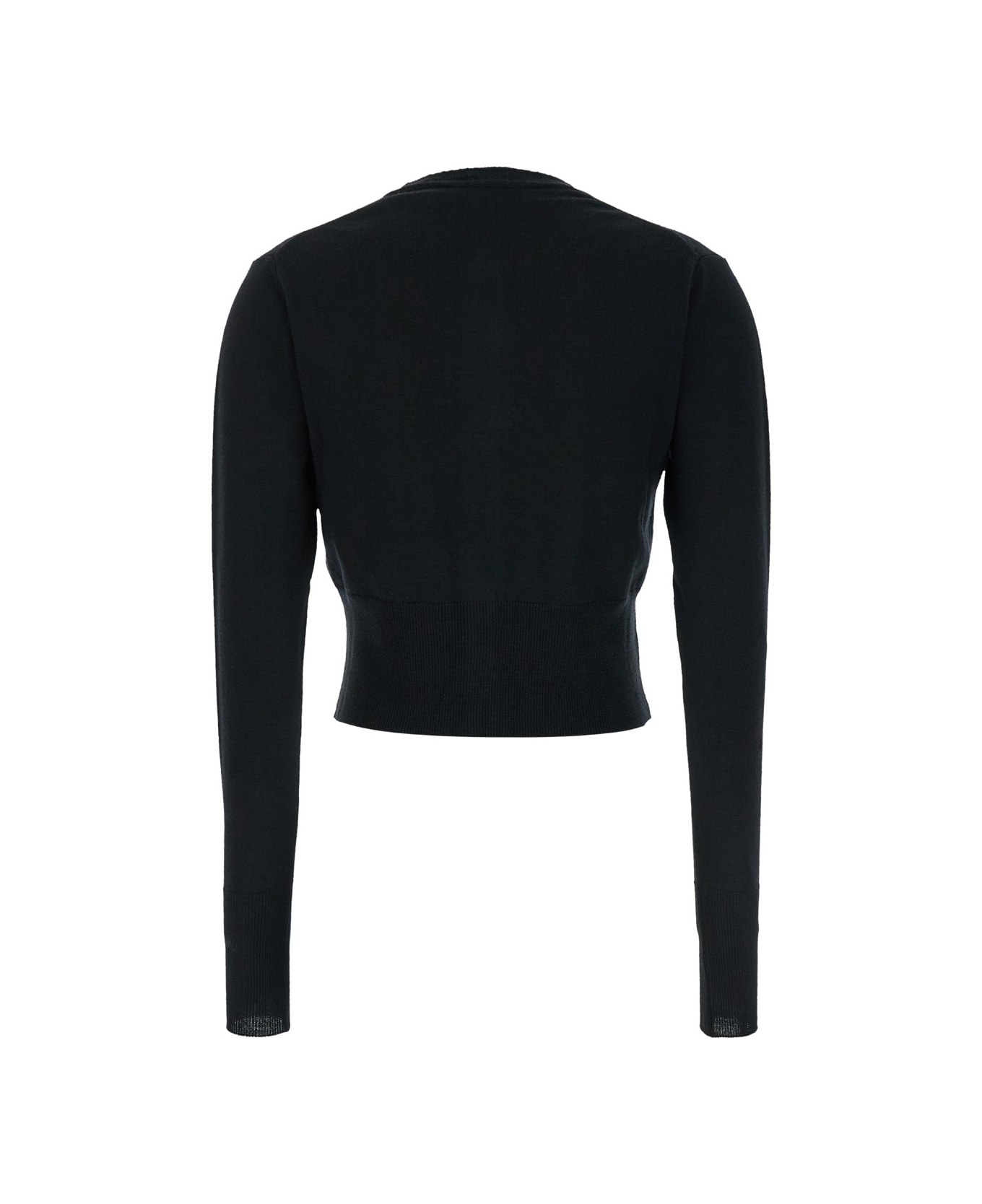 Vivienne Westwood 
bea
 Black Cropped Cardigan With Orb Embroidery In Wool Woman - Black