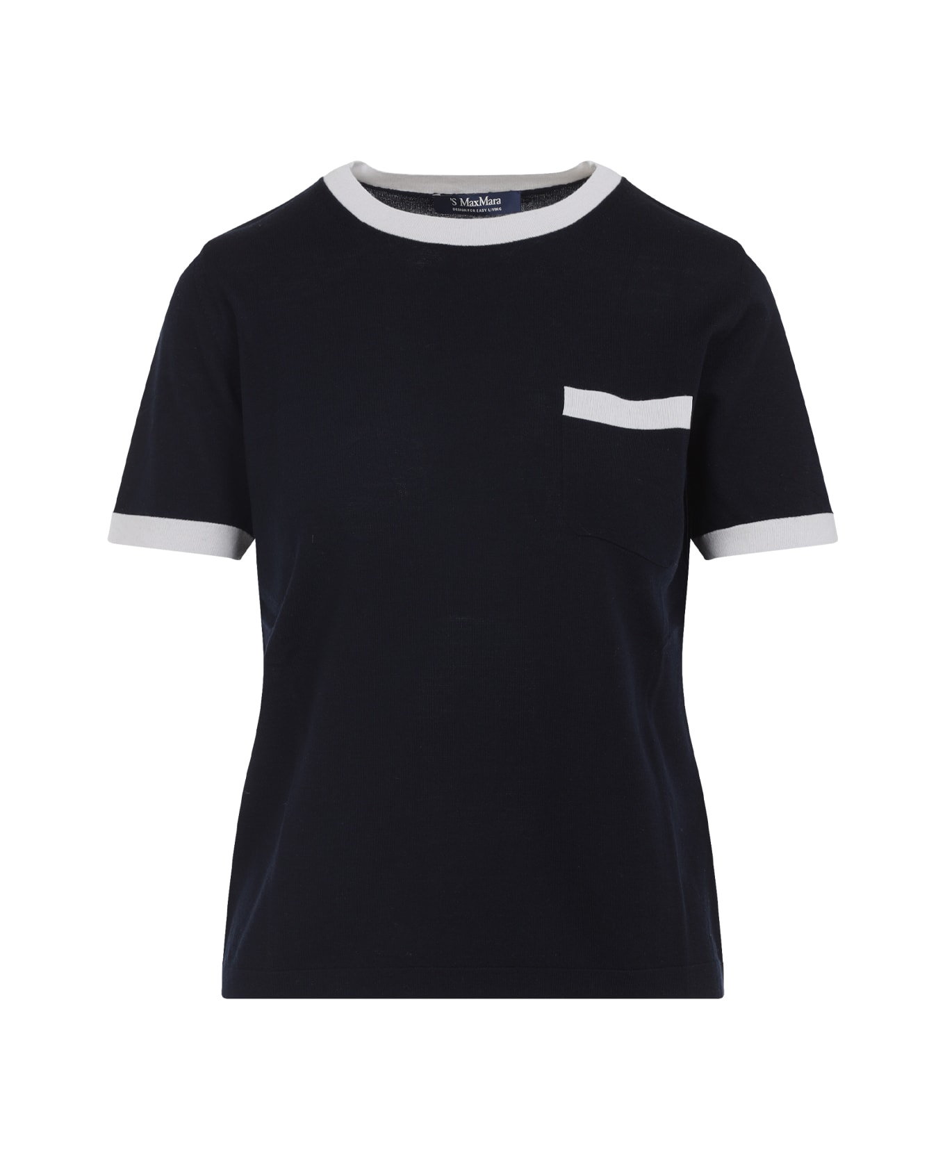 
S Max Mara Egidio Bicolor Knit T-shirt - Blu Winter White