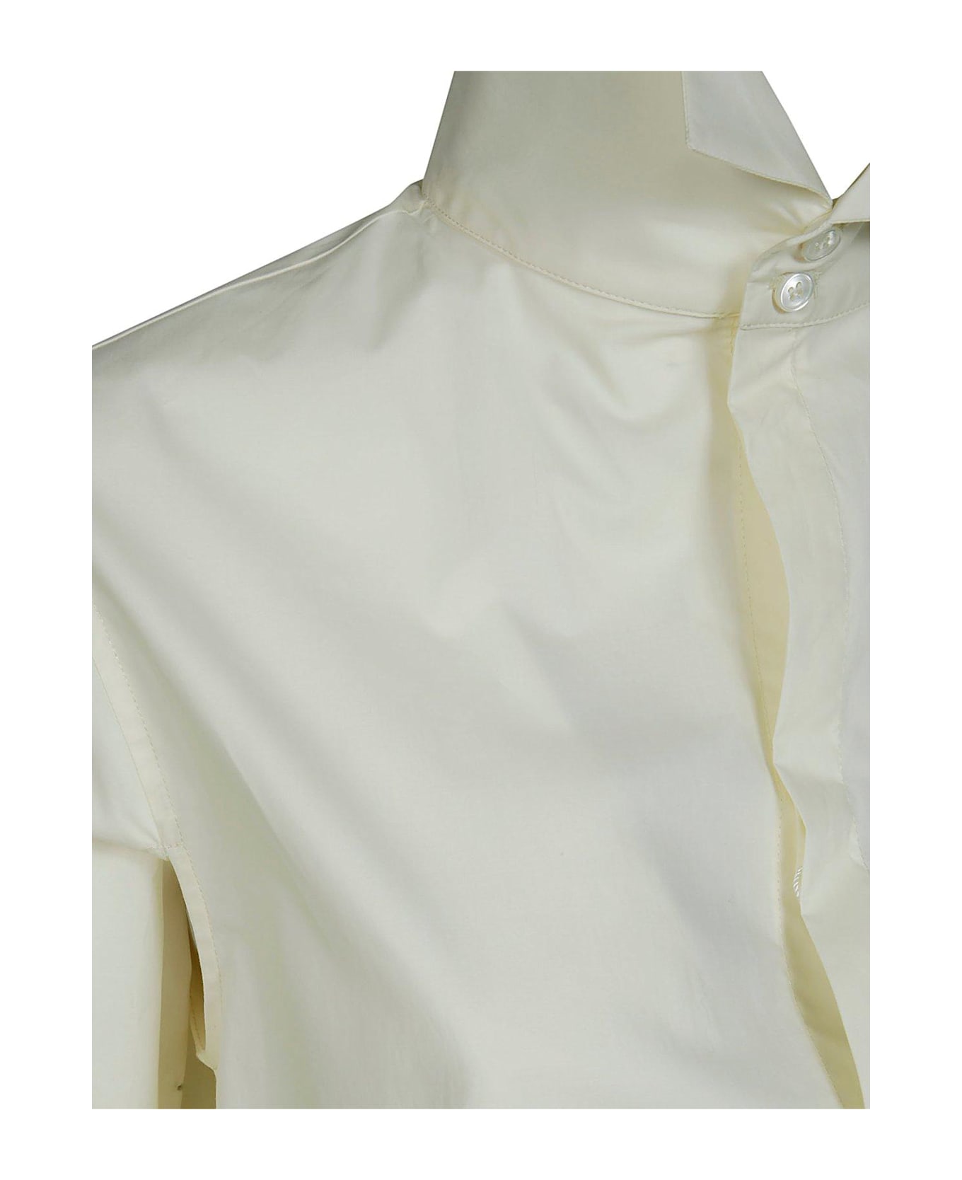 MM6 Maison Margiela Button Detailed High Neck Top - Bianco