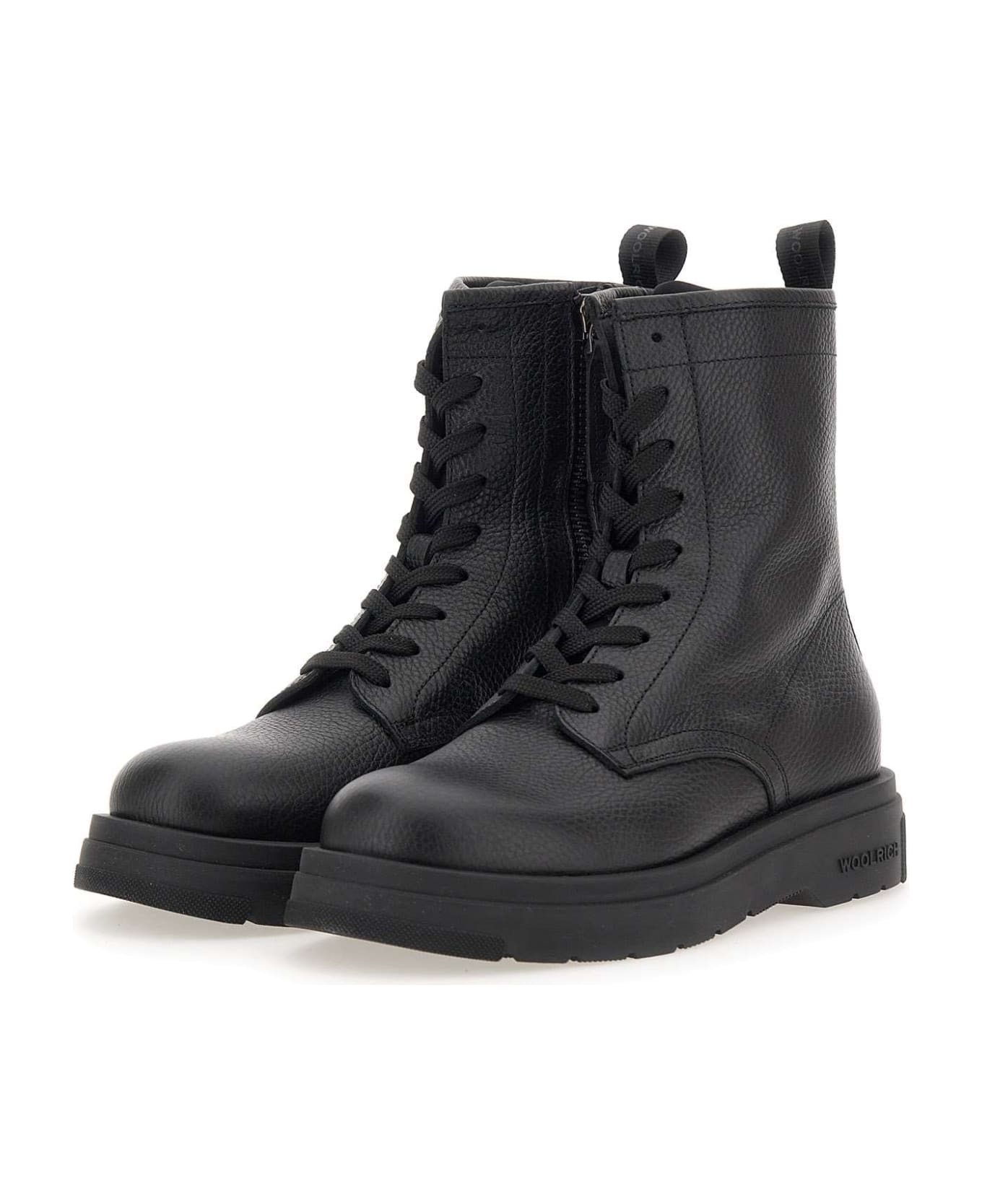 Woolrich New City' Tumbled Leather Boots - Black ブーツ
