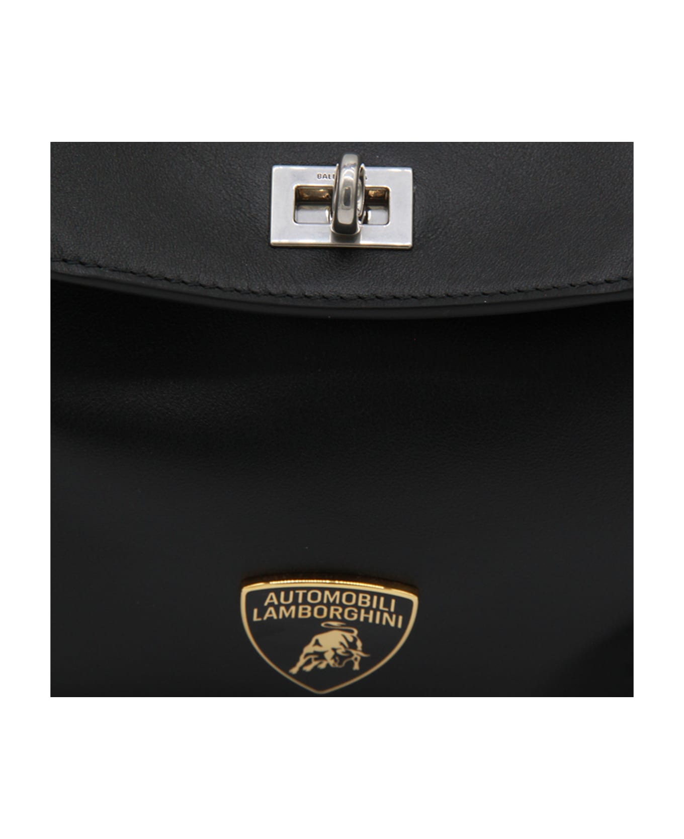 Balenciaga Black Leather Lamborghini Rodeo Shoulder Bag - Black
