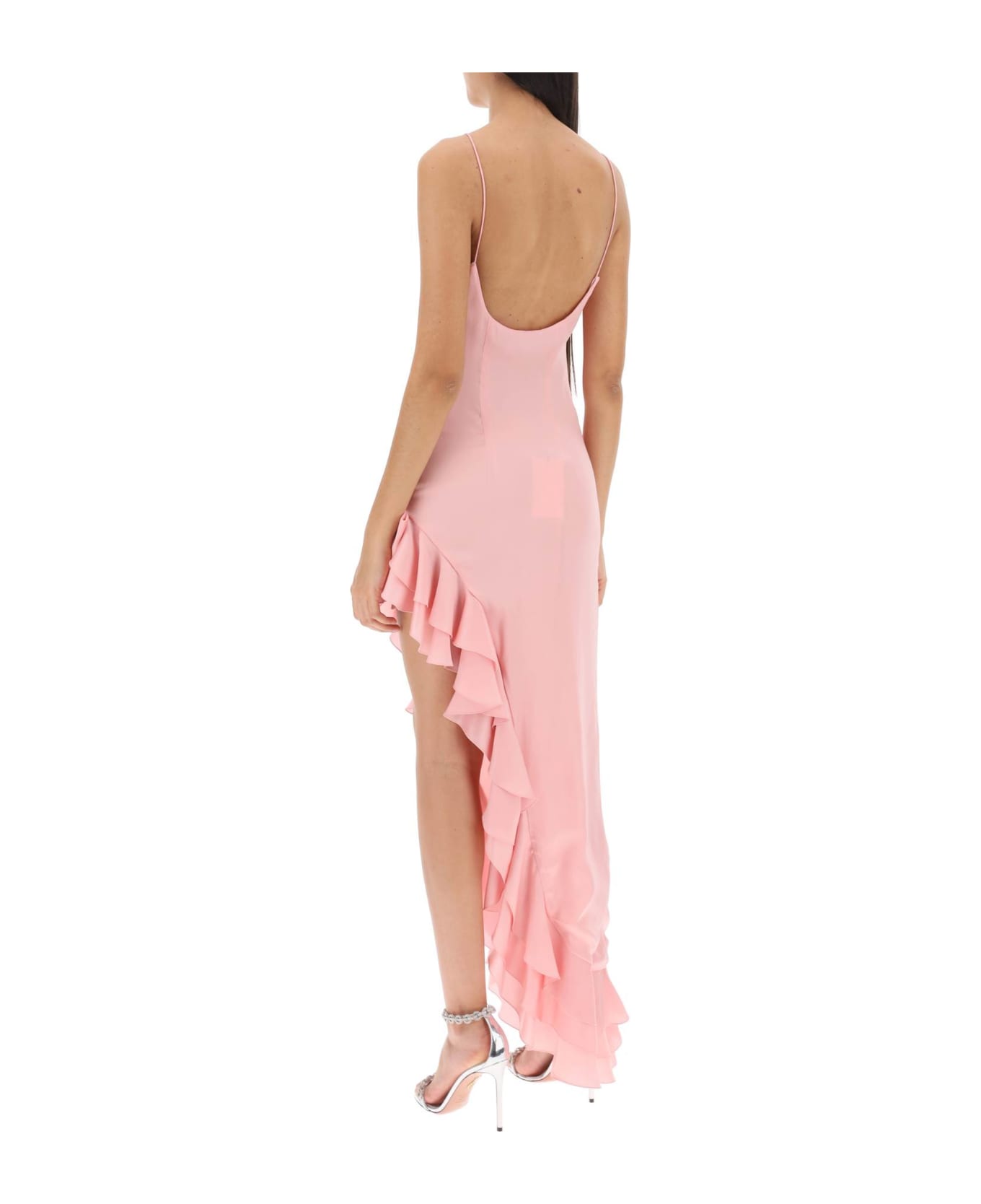Alessandra Rich Asymmetrical Dress With Frills - LIGHT PINK (Pink)