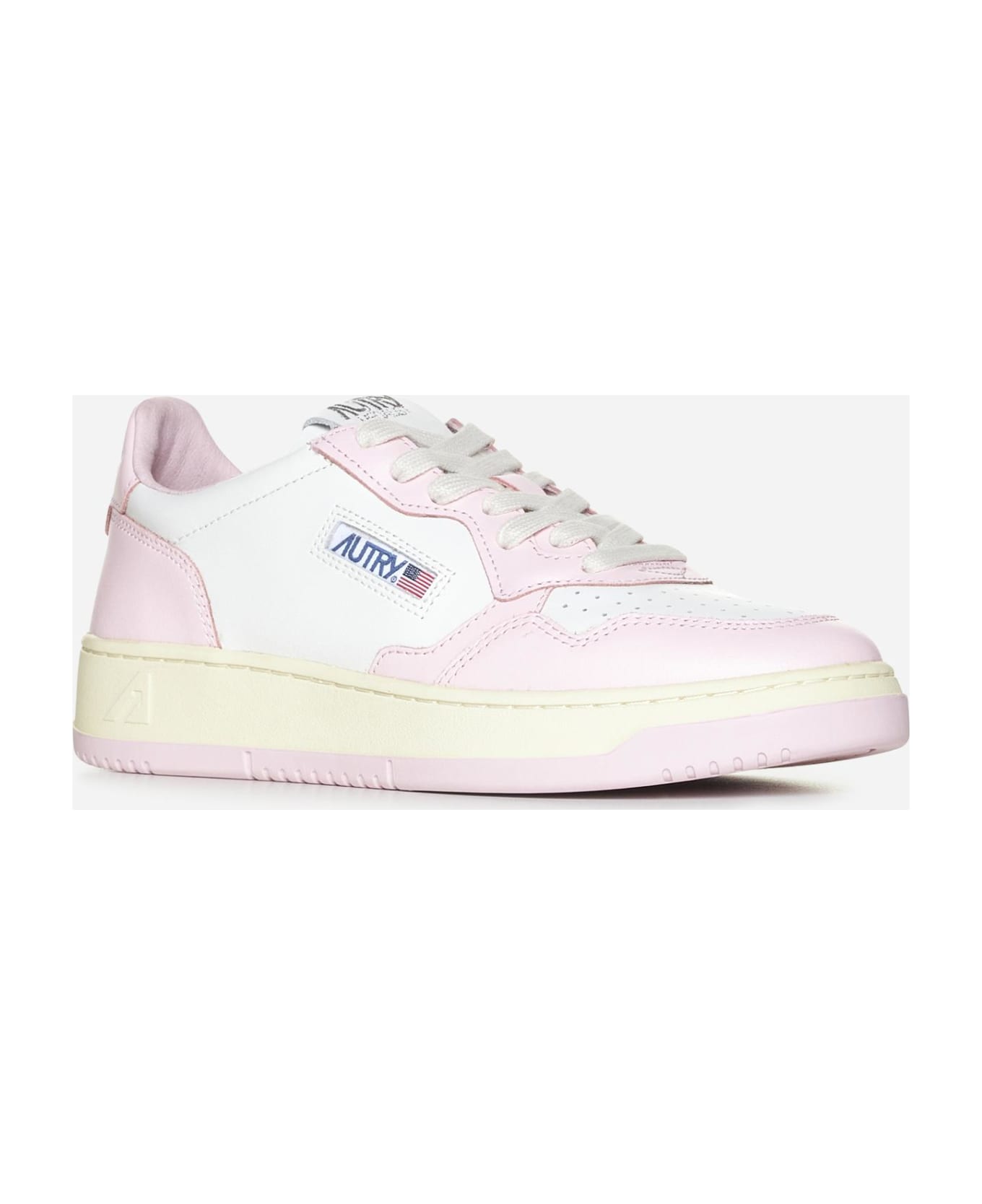 Autry Medalist Leather Sneakers - Rosa