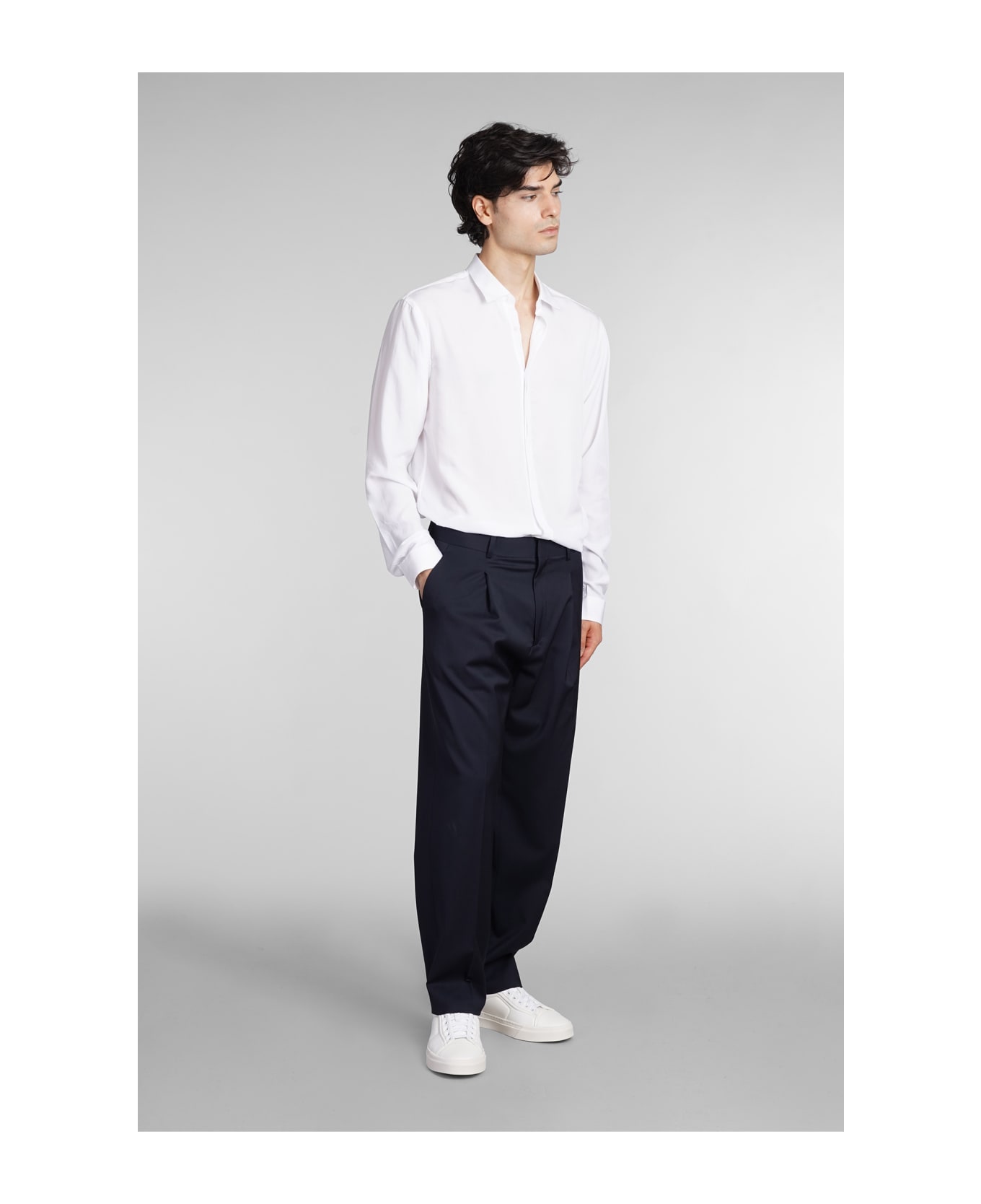 costumein Vincent Pants In Blue Wool - BLUE ボトムス