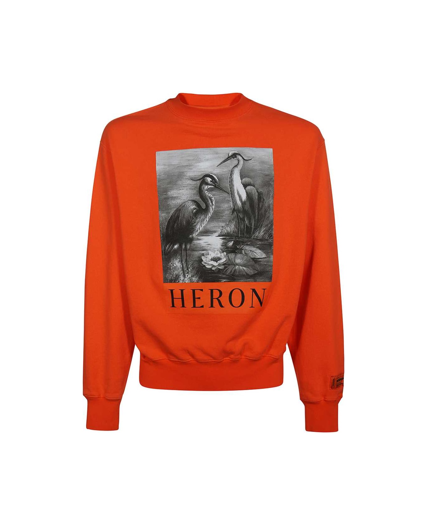 HERON PRESTON Cotton Crew-neck Sweatshirt - Orange フリース
