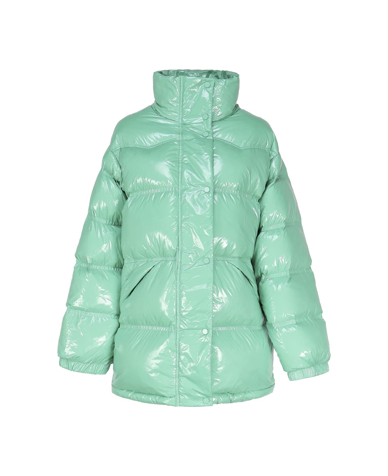 STAND STUDIO Shiny Effect Down Jacket - Green