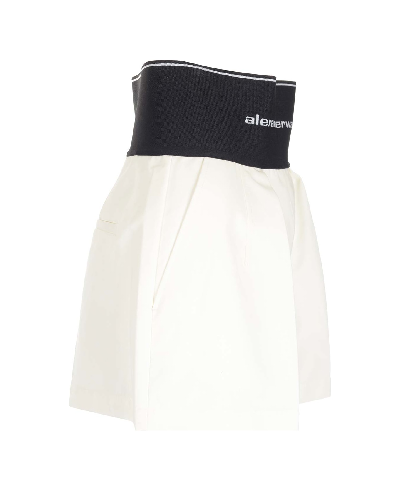 Alexander Wang High Waist Cotton Shorts - Bianco