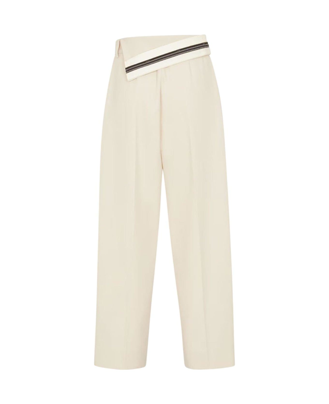 Fendi Pantalone Wool Cotton Trousers - Shell
