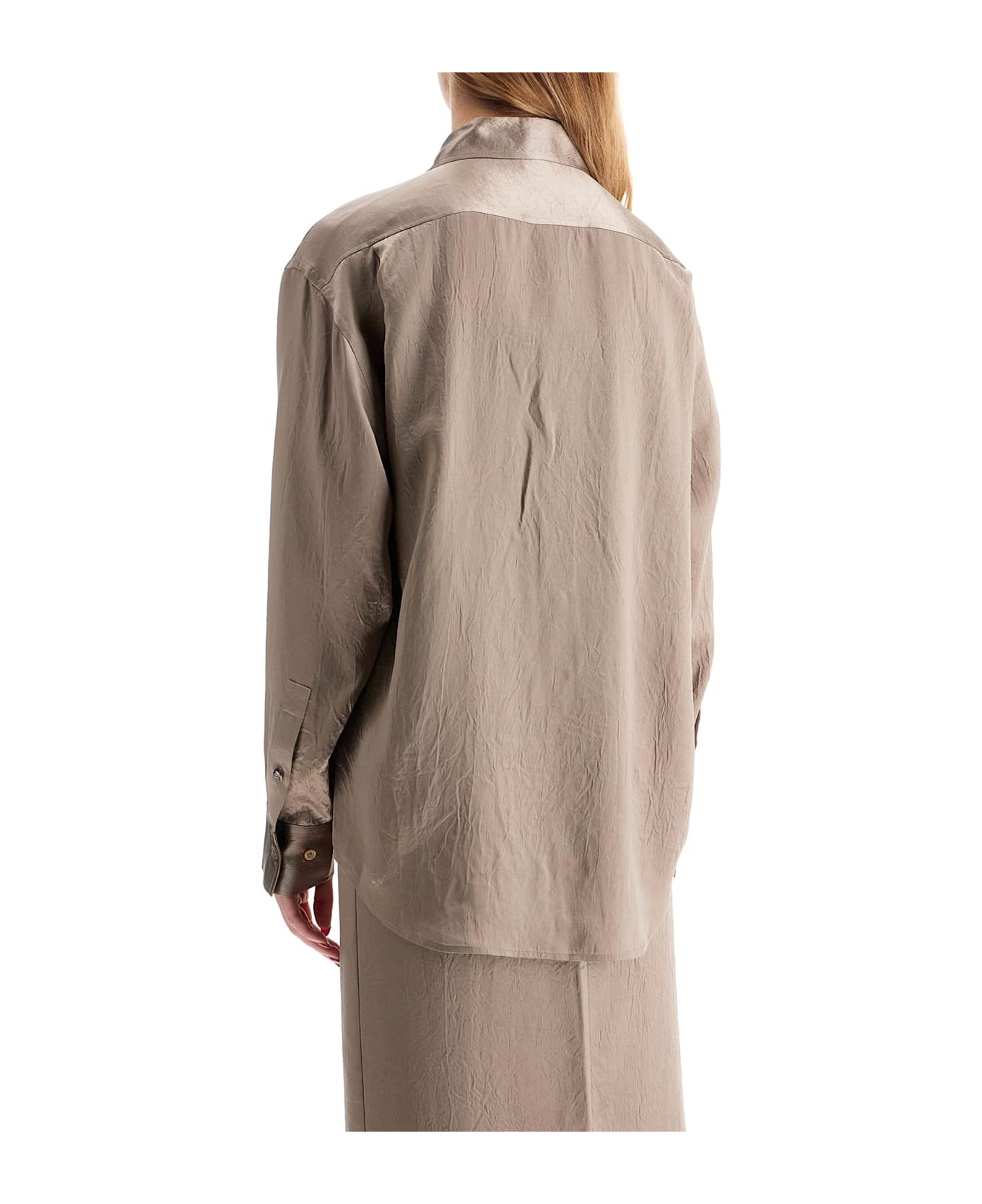 Filippa K Satin Ruffled Shirt - Beige