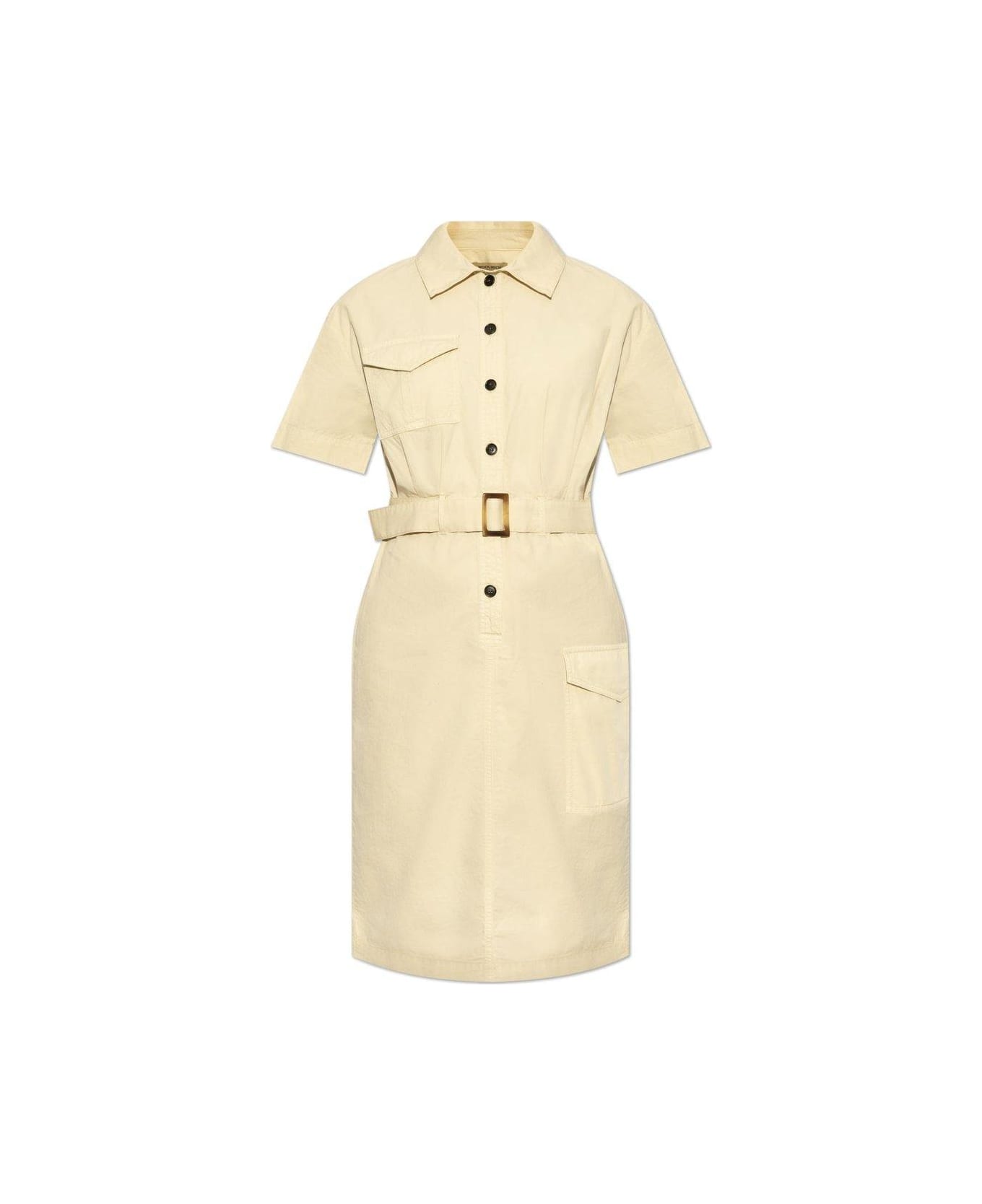 Woolrich Button Detailed Belted Dress - Light Oak