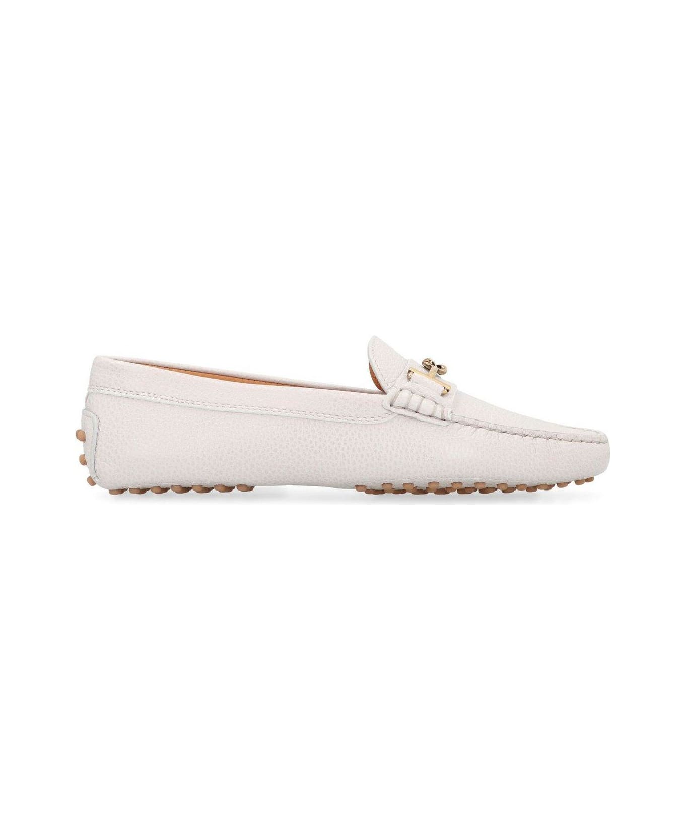 Tod's Logo Plaque Round Toe Loafers