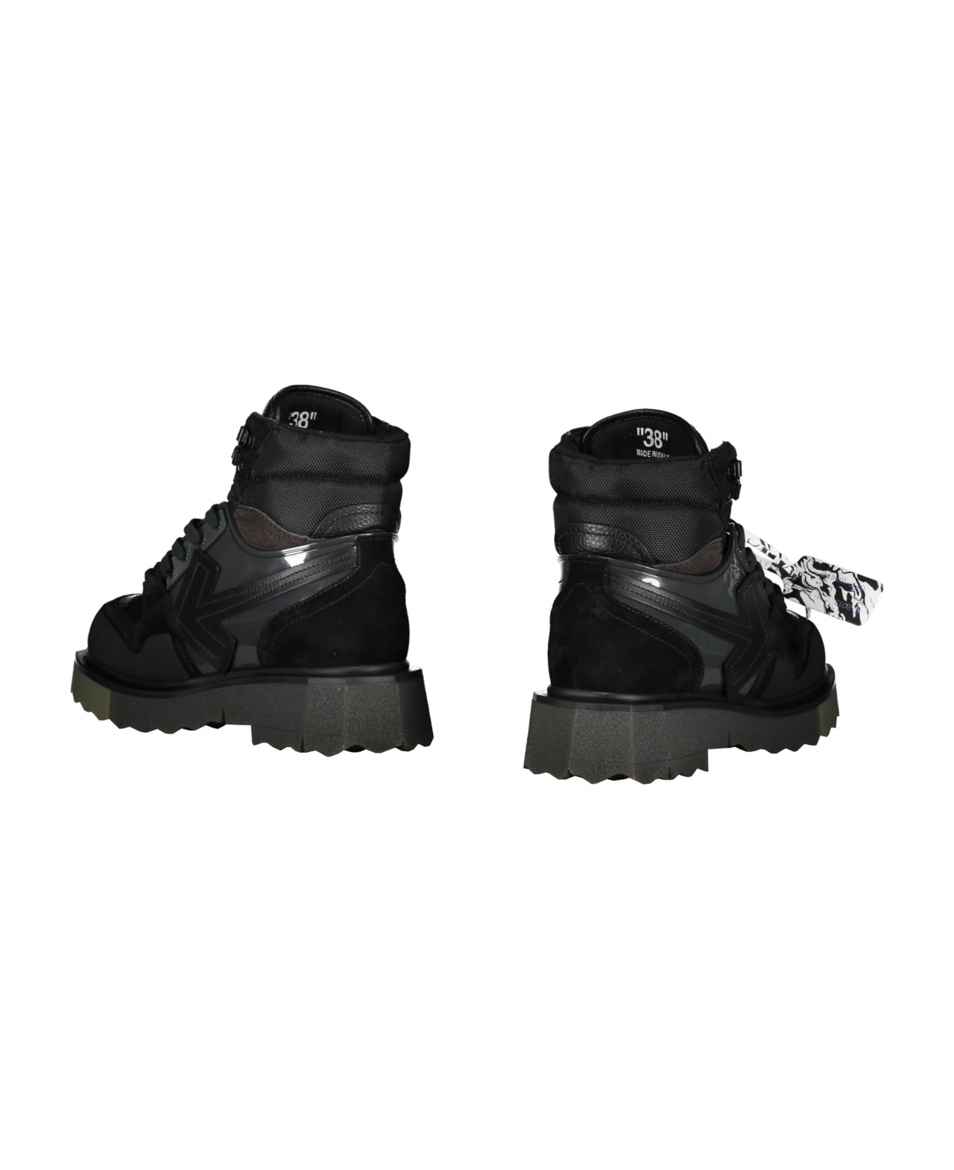 Off-White Suede Ankle Boots - black