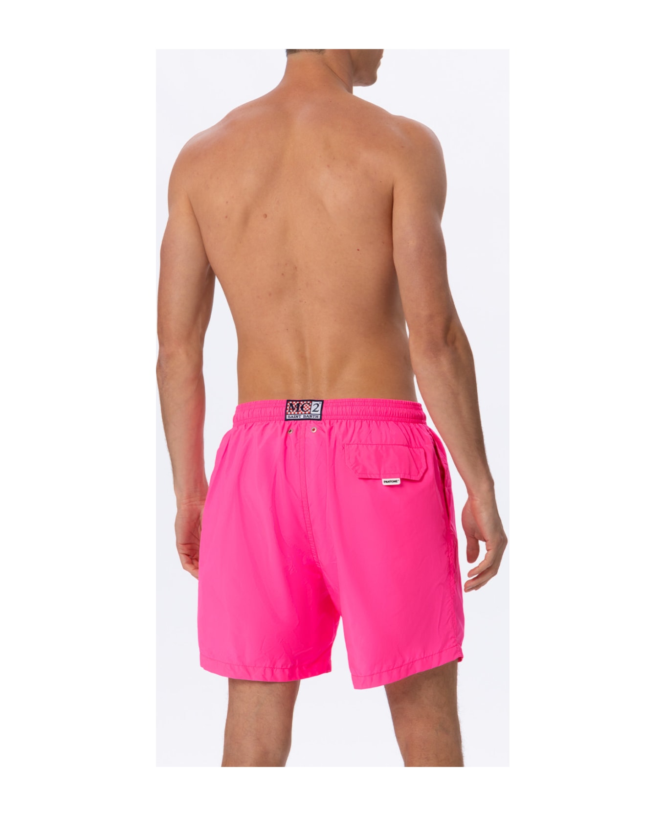 MC2 Saint Barth Man Lightweight Fabric Fluo Pink Swim Shorts Lighting Pantone | Pantone® Special Edition - PINK