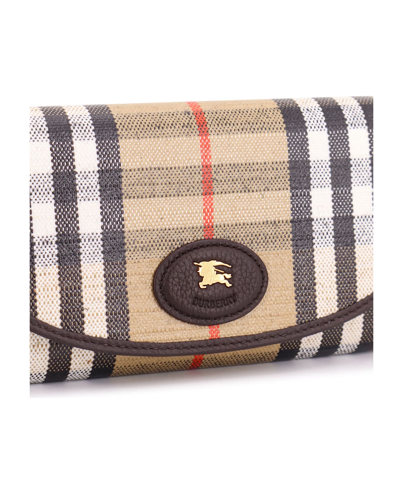 Burberry Coated Canvas Wallet With Burberry Check Motif - MULTICOLOUR