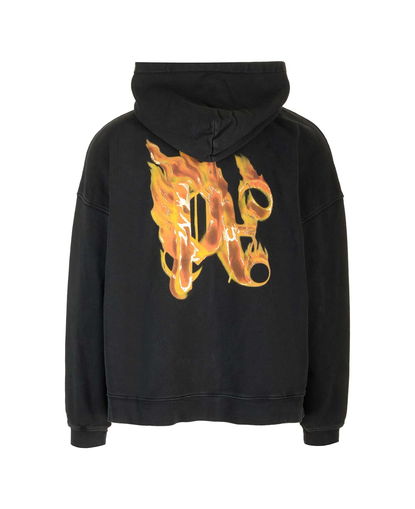Palm Angels Burning Monogram Print Sweatshirt - BLACK GOLD フリース
