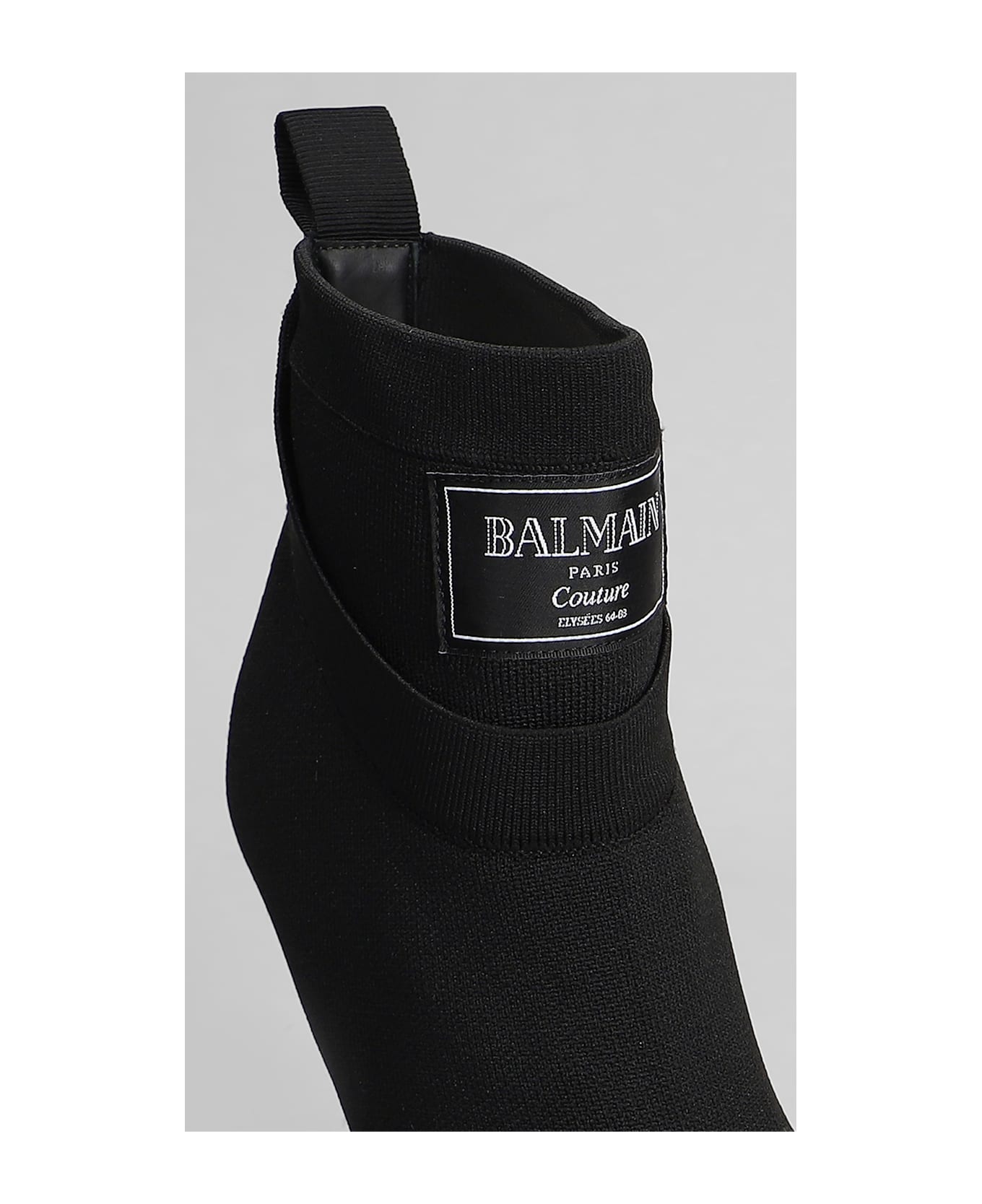 Balmain Ankle Boot High Heels Ankle Boots In Black Cotton - black