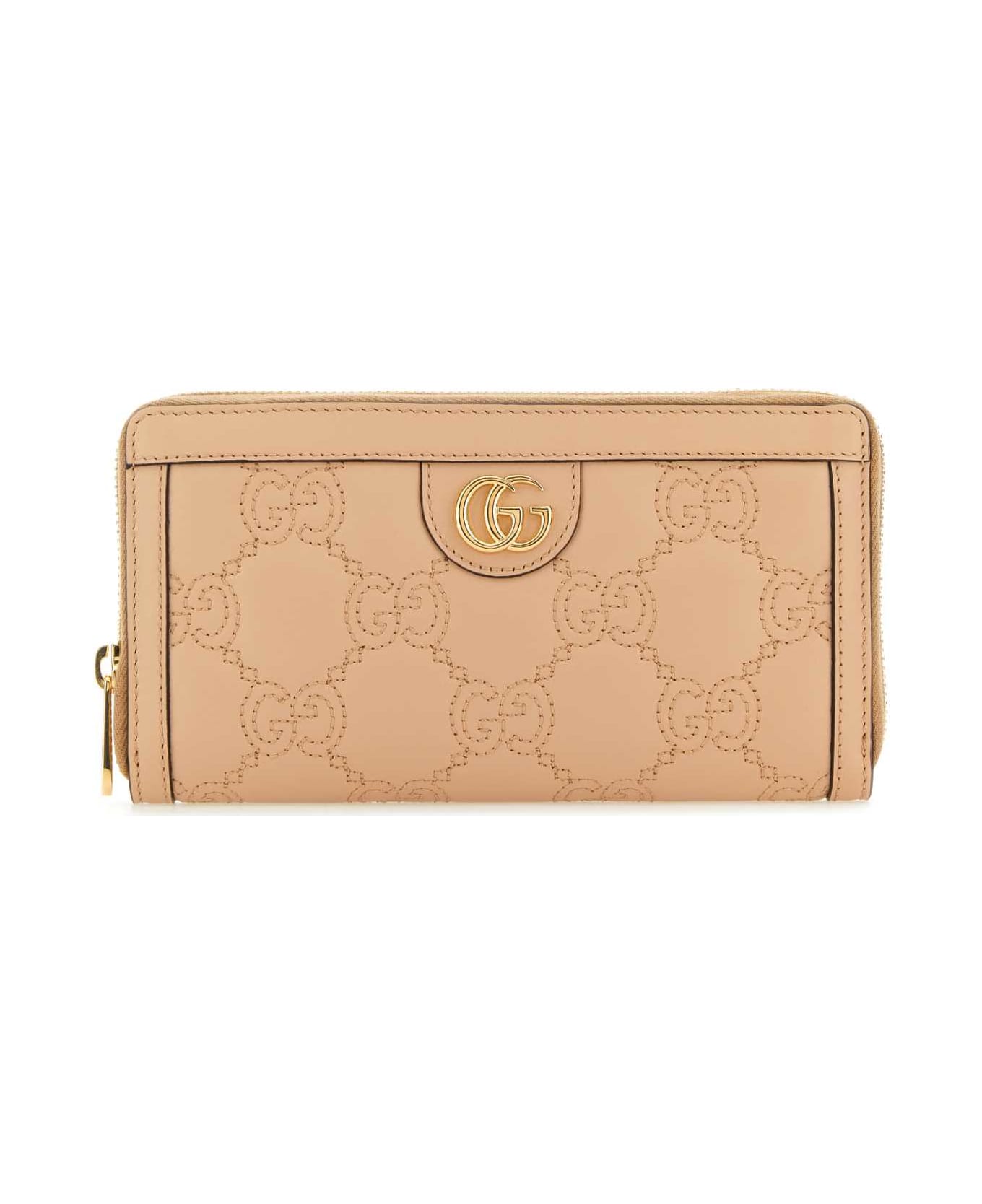 Gucci Powder Pink Leather Lion Gg Wallet - PINKSAND