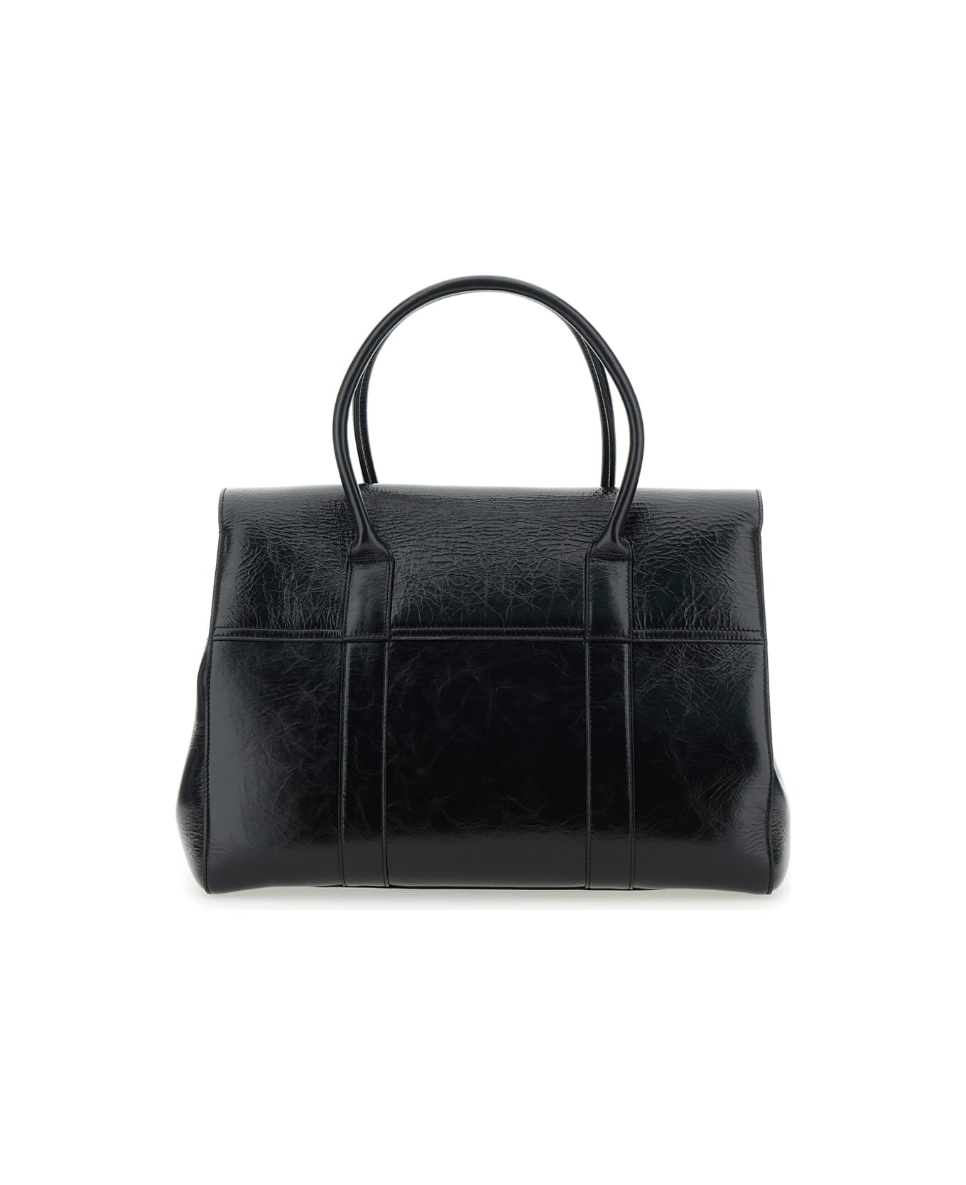 Mulberry 'bayswater' Black Handbag With Postman's Lock Closure In Leather Woman - Black トートバッグ
