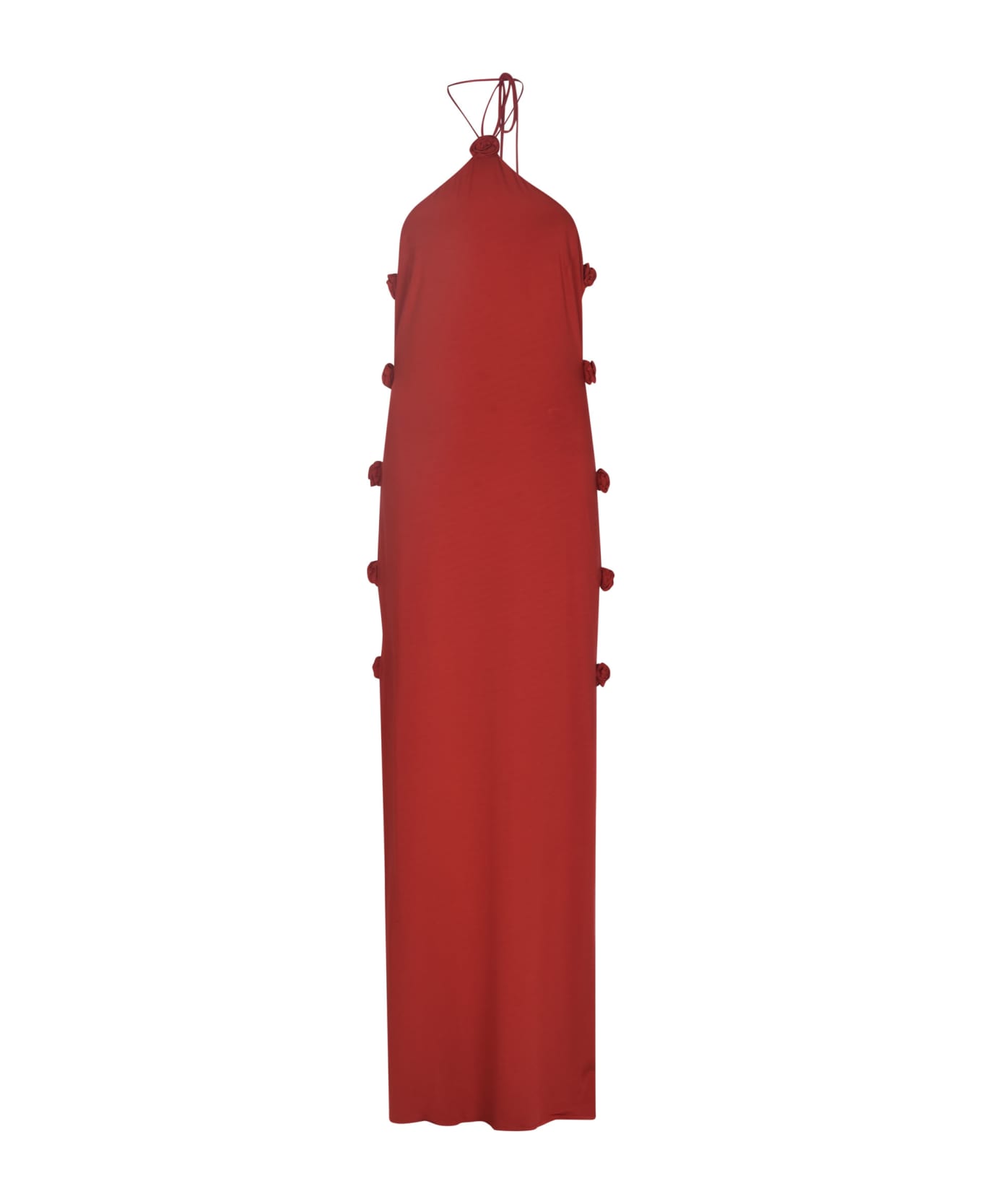 Magda Butrym Rose Applique Long Dress - Red