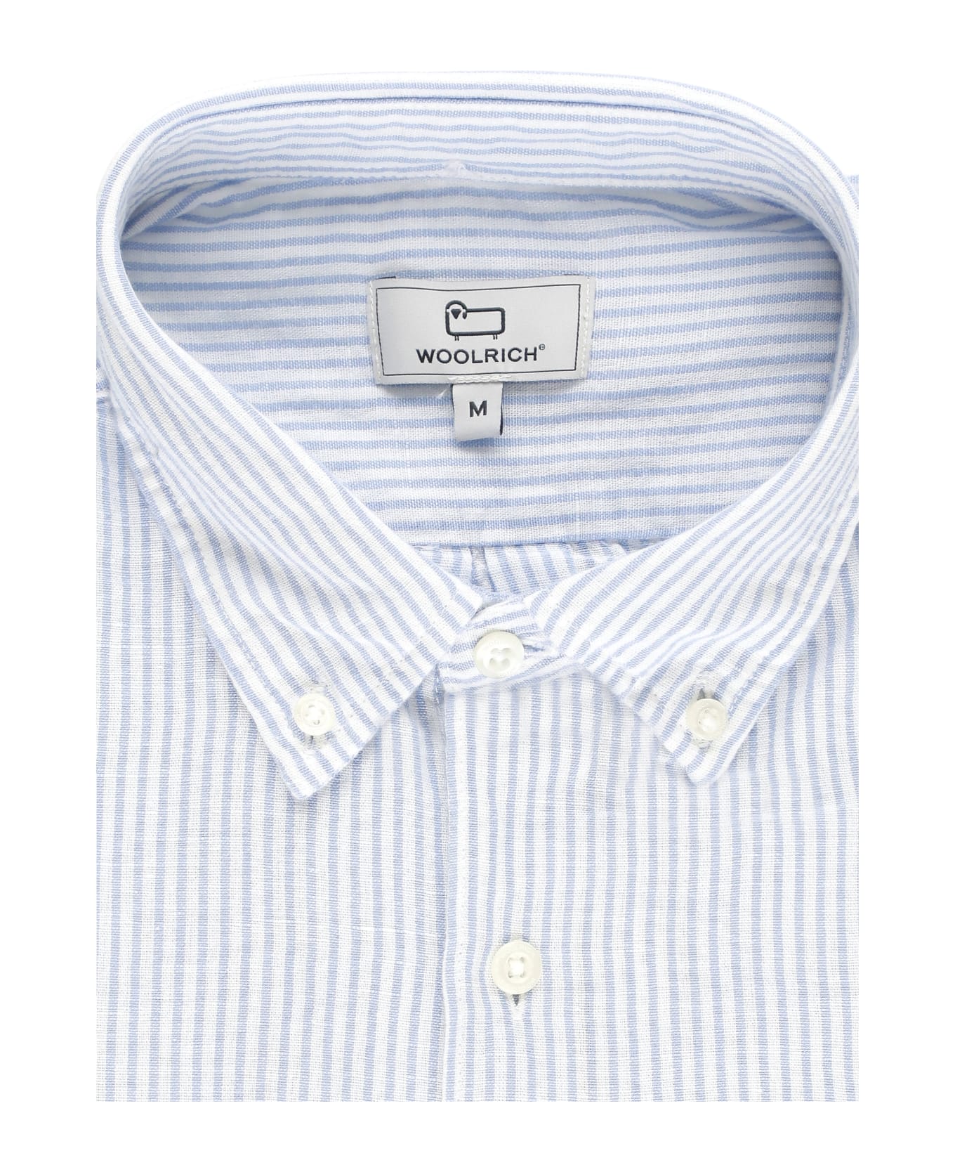 Woolrich Blend Linen Shirt - Alaskan Blue Stripe