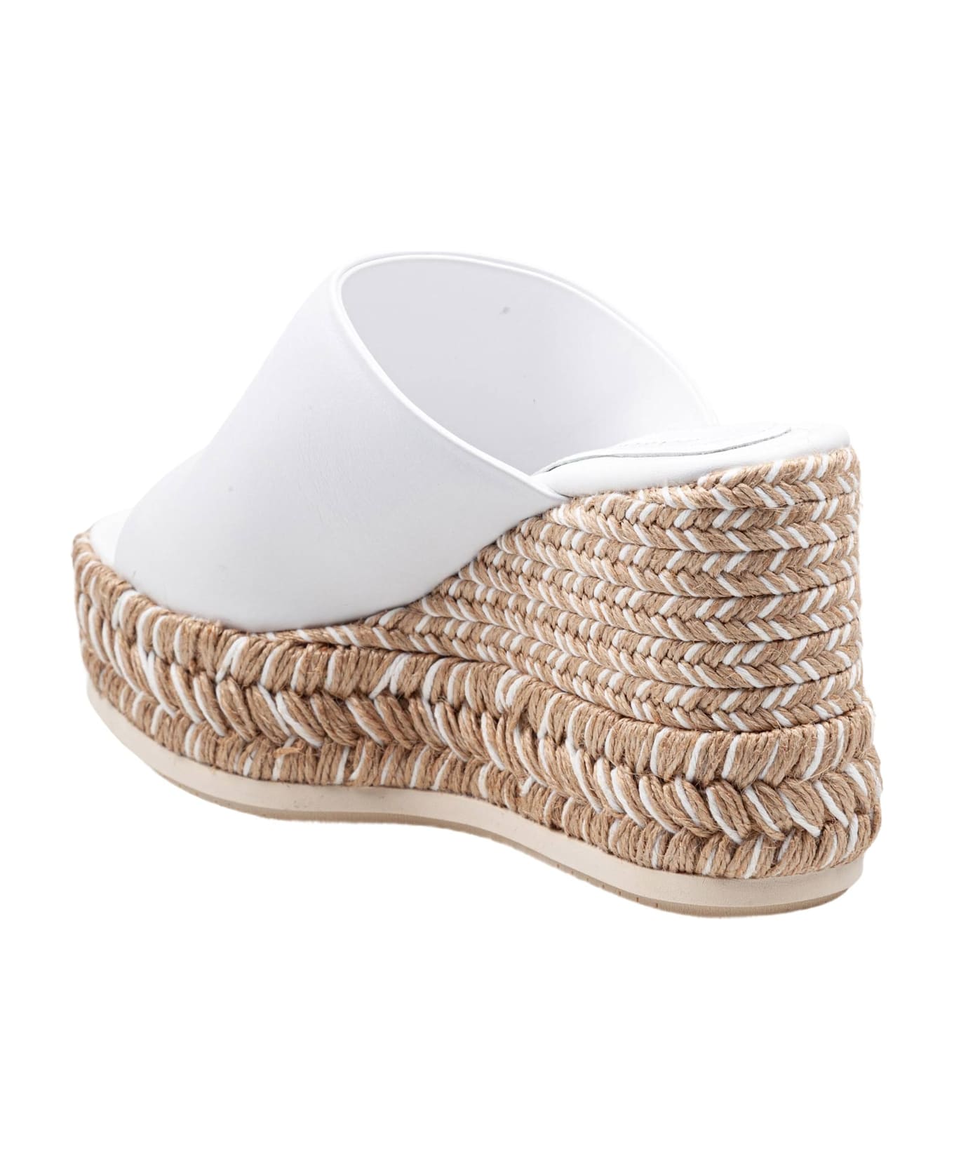 Paloma Barceló Paloma Alide Sandal In Leather With Rope Wedge - White