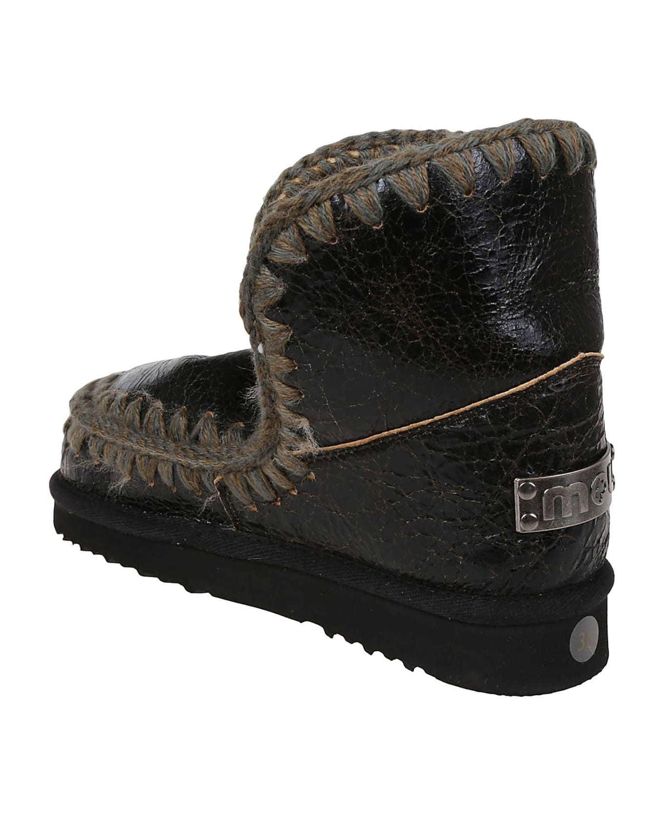 Mou Eskimo Boot 18cm - Wrsdkb Wrinkled Shiny Dark Brown ブーツ