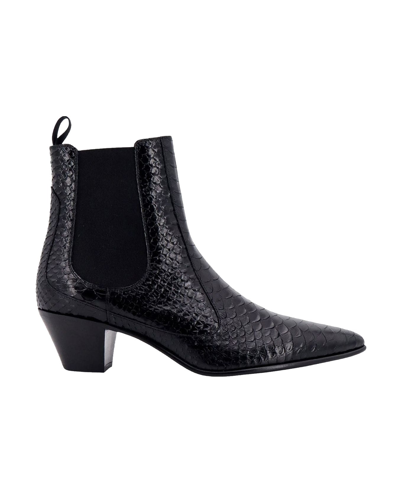 Celine Snake-effect Leather Chelsea Boots - Black