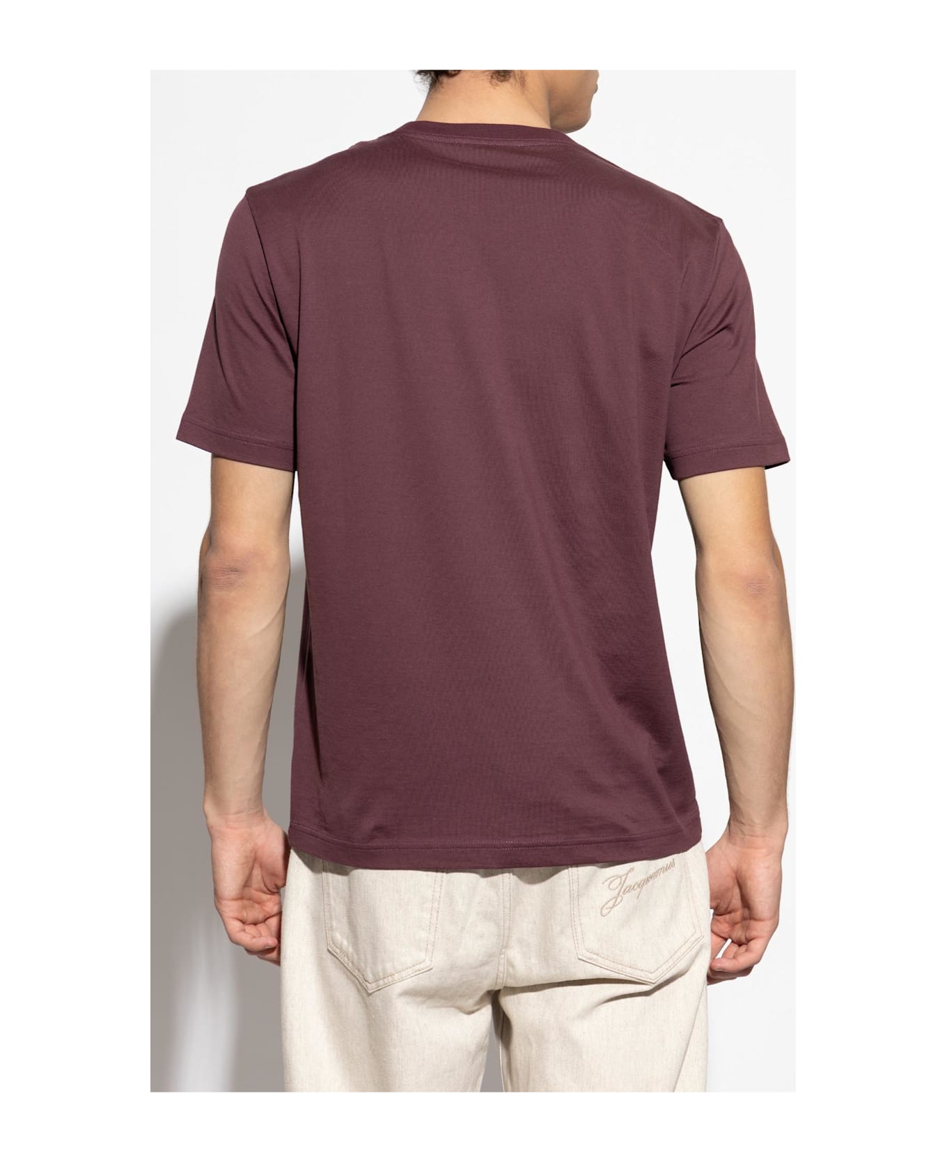 Lanvin T-shirt With Embroidered Logo - BORDEAUX