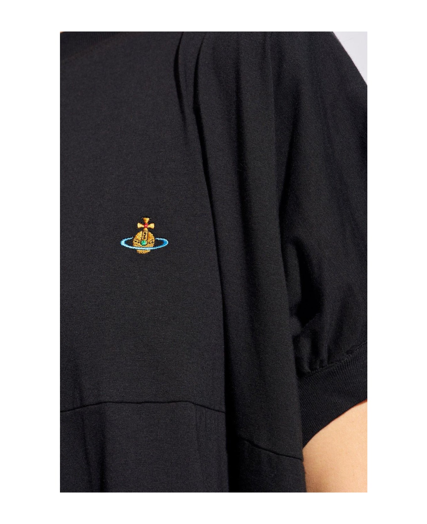 Vivienne Westwood Orb Embroidered Cut-out Oversized Top - Black トップス