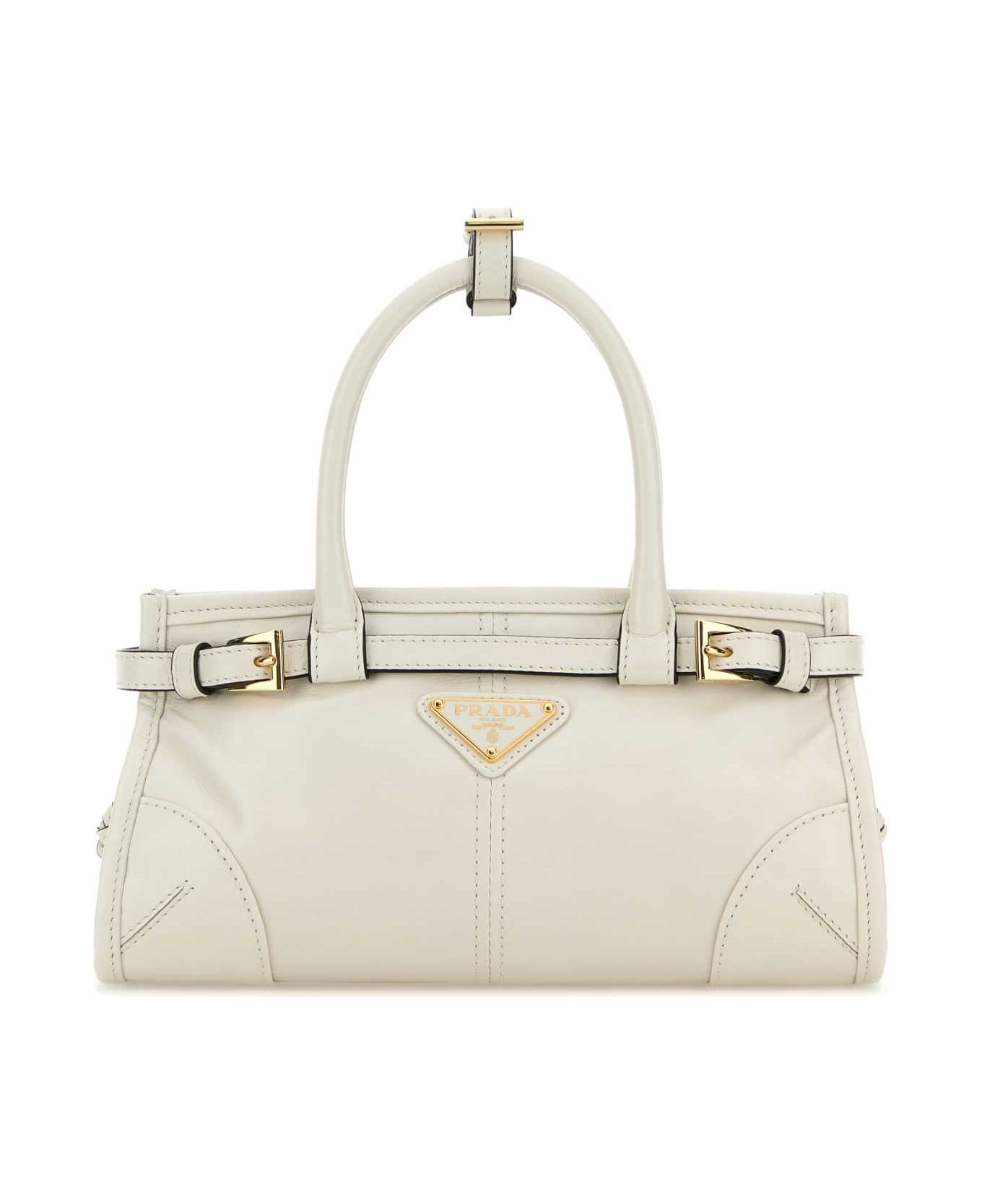 Prada Ivory Leather Mini Prada Bonnie Handbag - BIANCO N