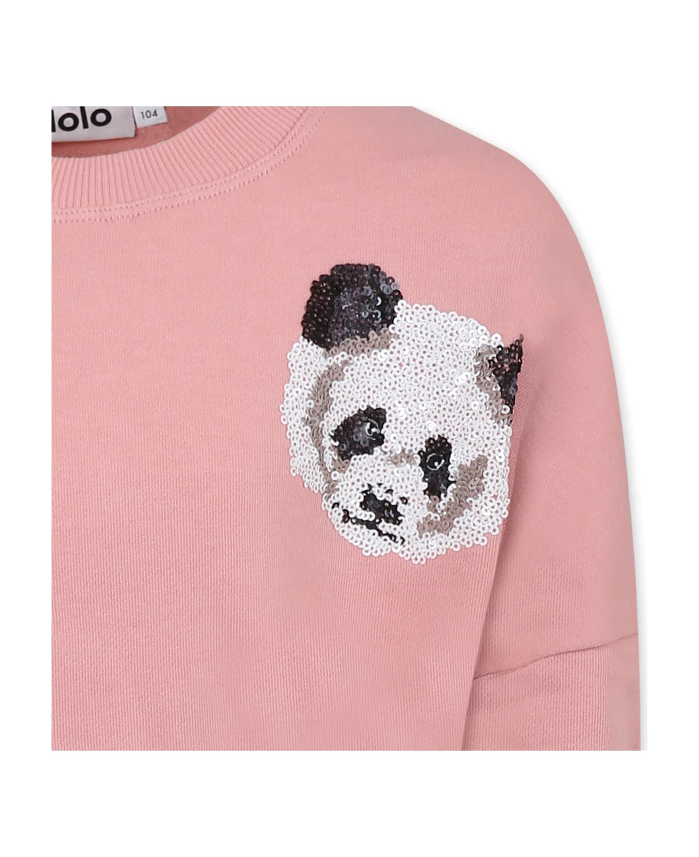 Molo Pink Sweatshirt For Girl With Panda - Pink